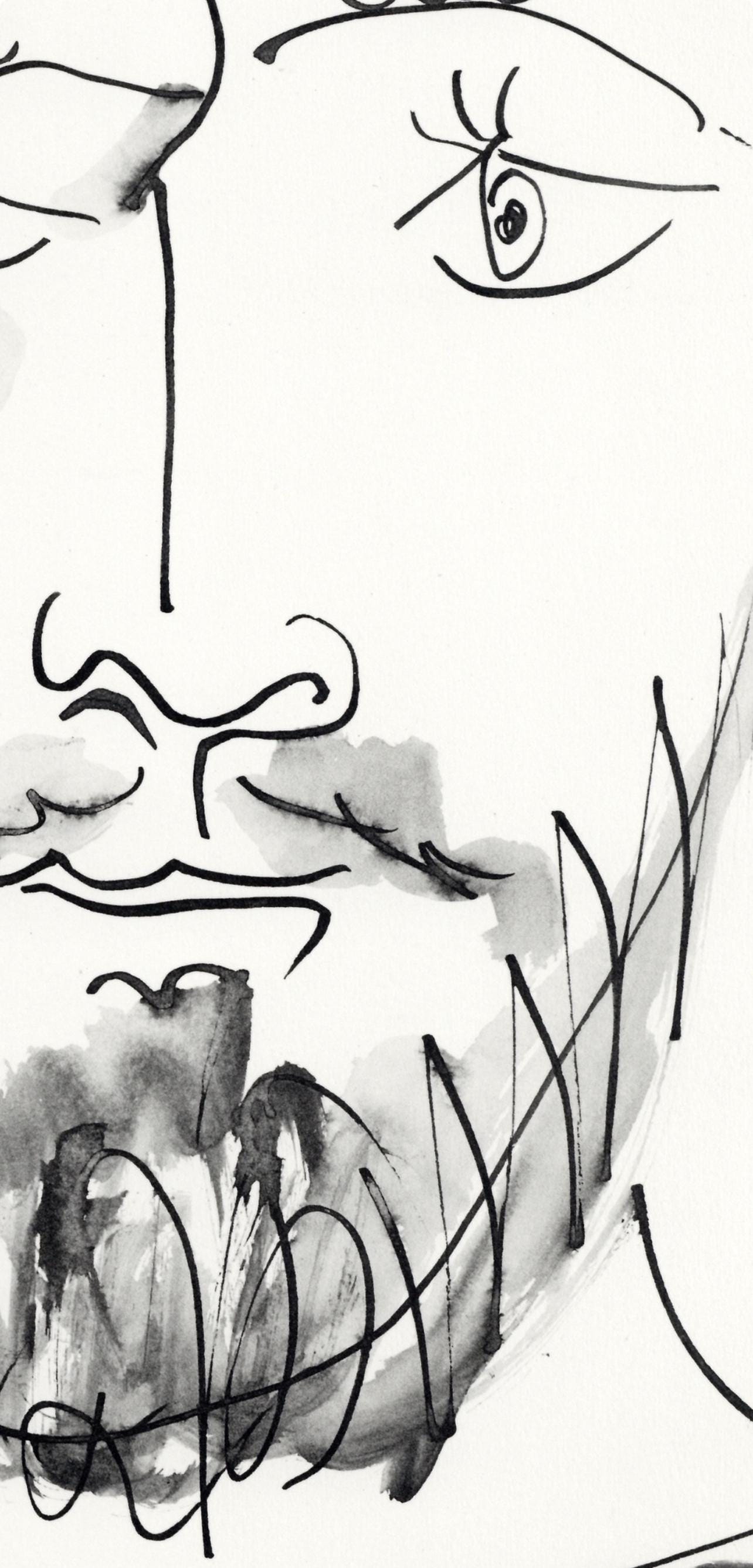 Pablo Picasso, Visage D'Homme, Profil Droit (Cramer No. 84), 40 Dessins De Picasso En Marge Du