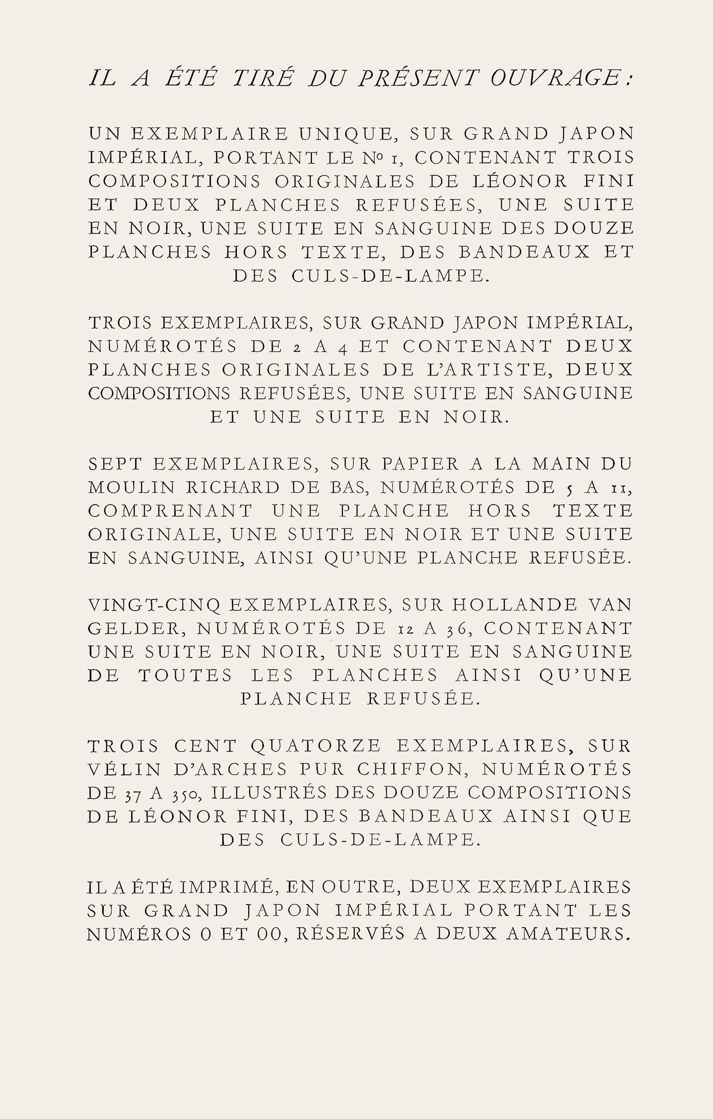 Lonor Fini, Composition, Histoire d'O, Lithograph