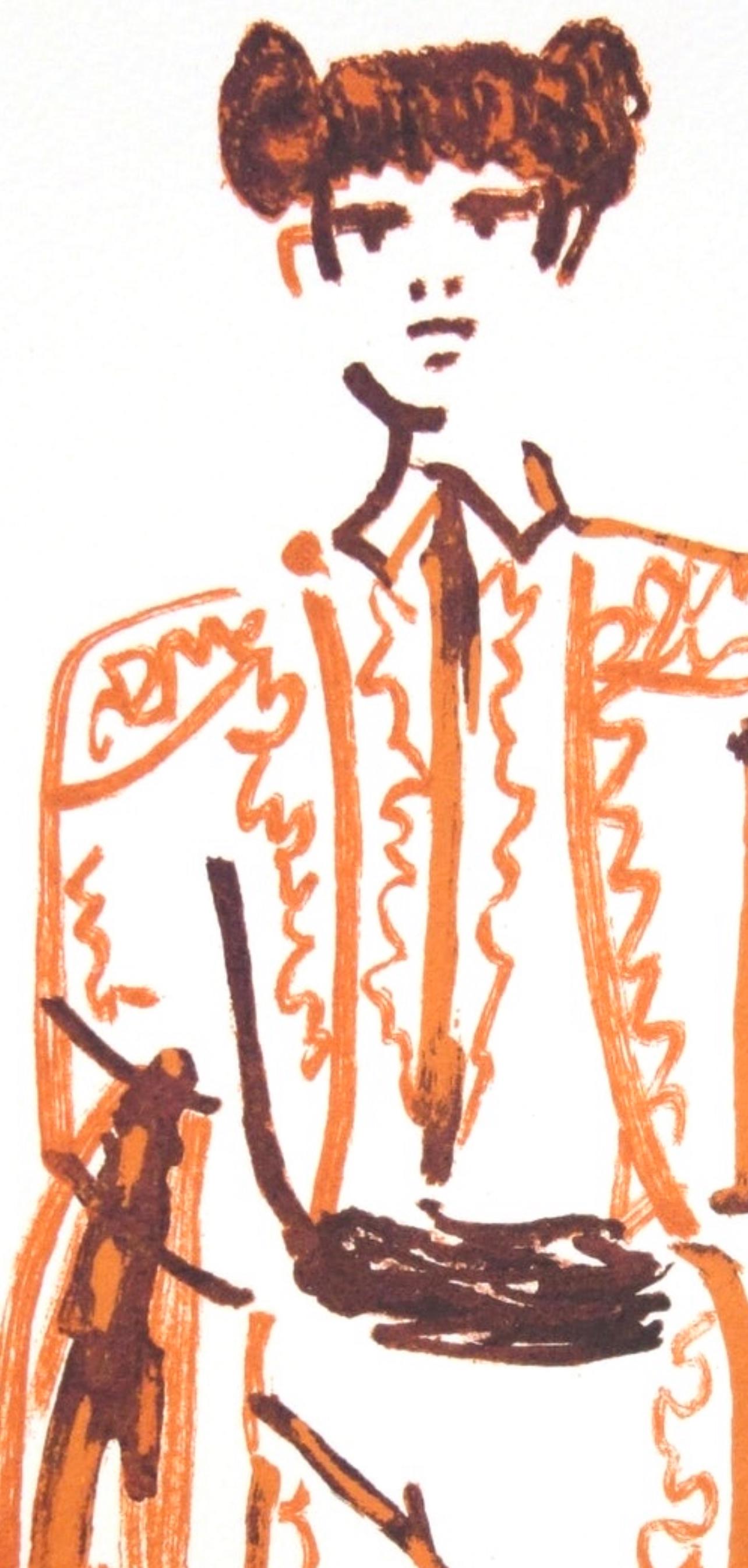 Jean Cocteau, Composition, Taureaux, Lithograph