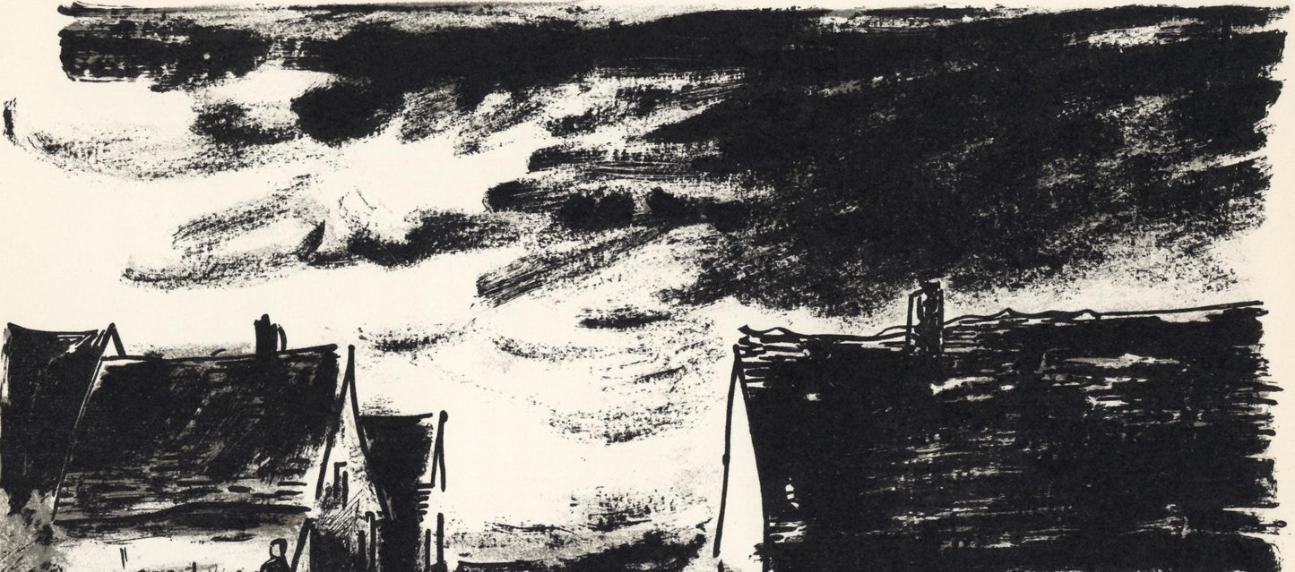 Maurice De Vlaminck, Maisons Dans La Beauce, Lithograph