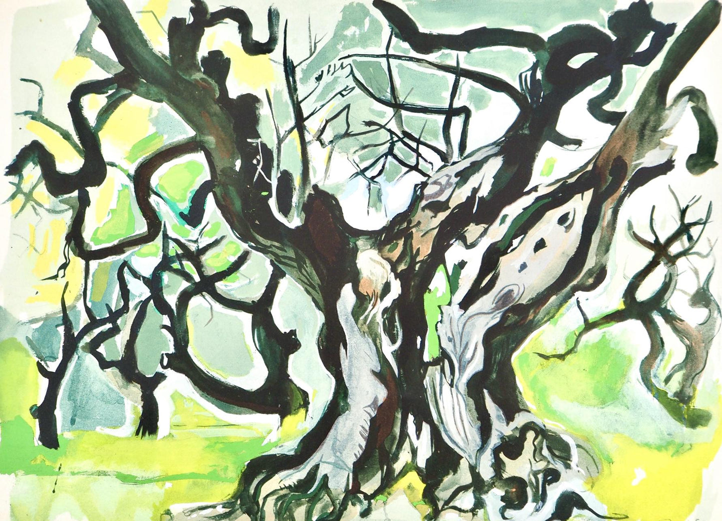 Douard Pignon, Composition, Arbres Et Voiles, Lithograph