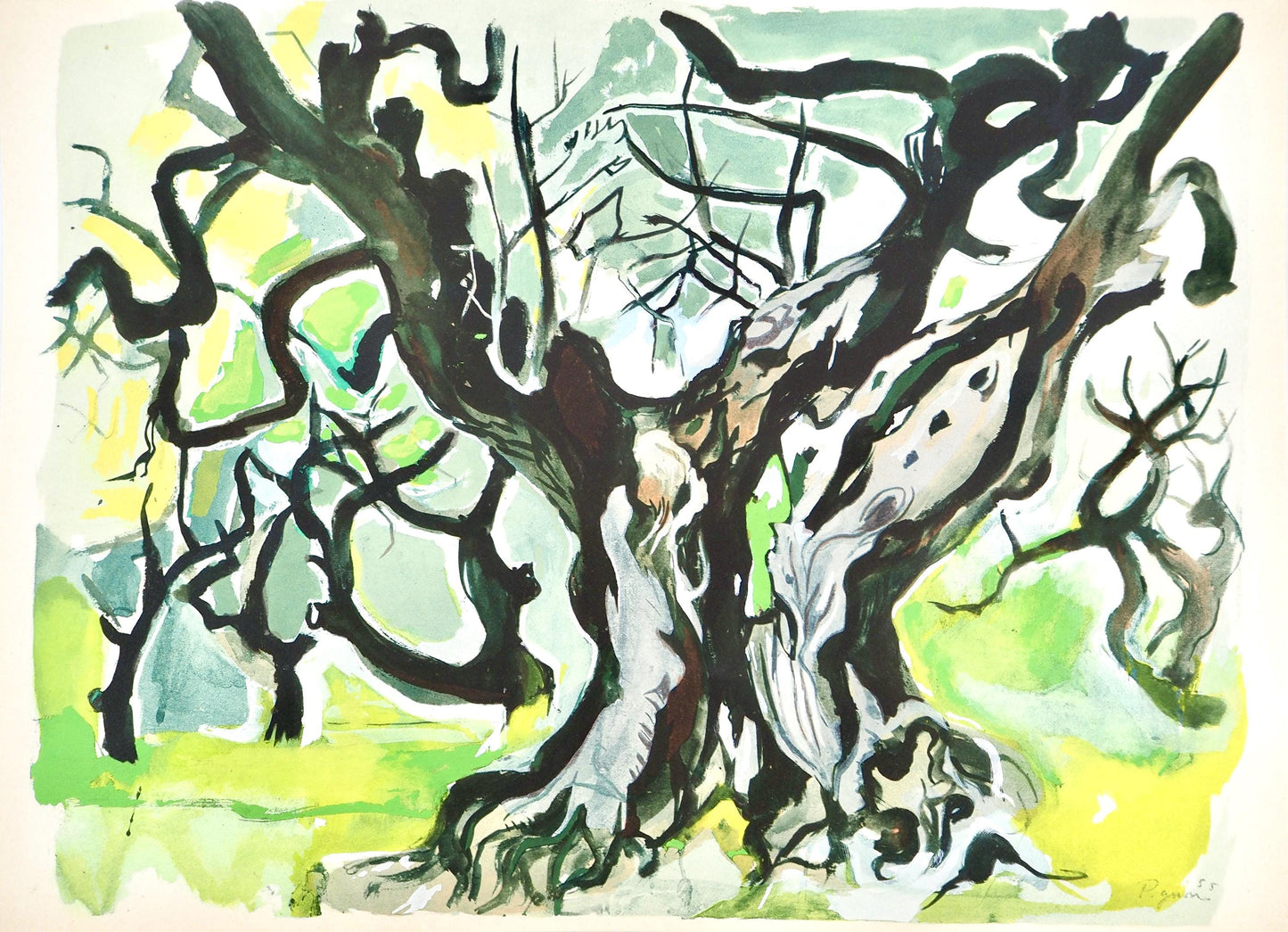 Douard Pignon, Composition, Arbres Et Voiles, Lithograph