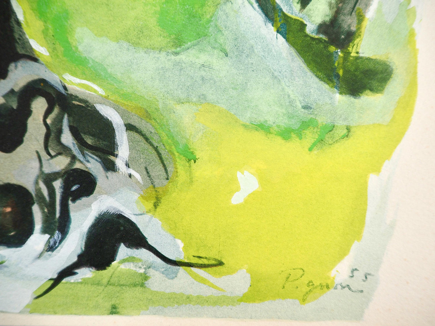 Douard Pignon, Composition, Arbres Et Voiles, Lithograph