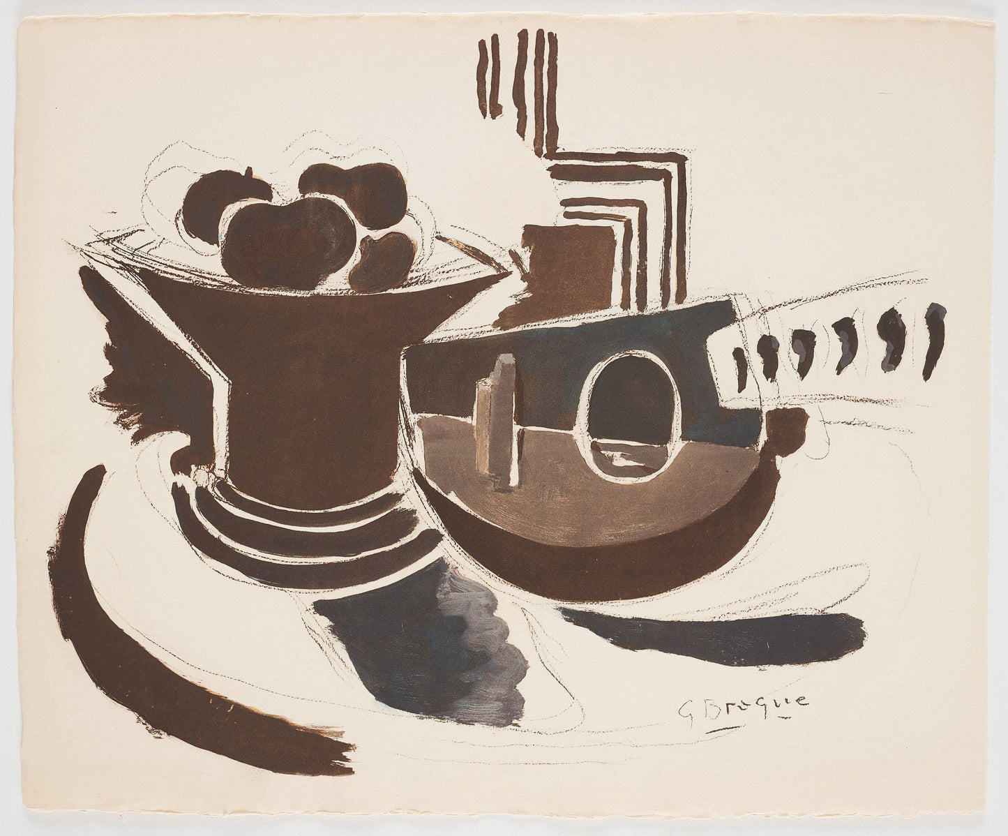 Georges Braque, Composition, Braque Espaces, 13 Dessins, Lavis, Aquarelles, Lithograph