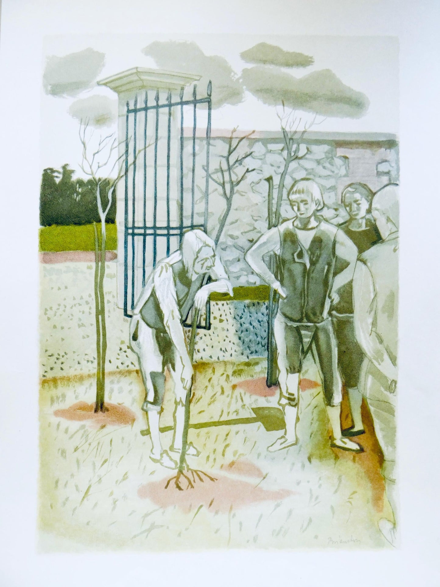 Maurice Brianchon, Le Vieillard Et Les Trois Jeunes, Vingt Fables De La Fontaine, Woodcut