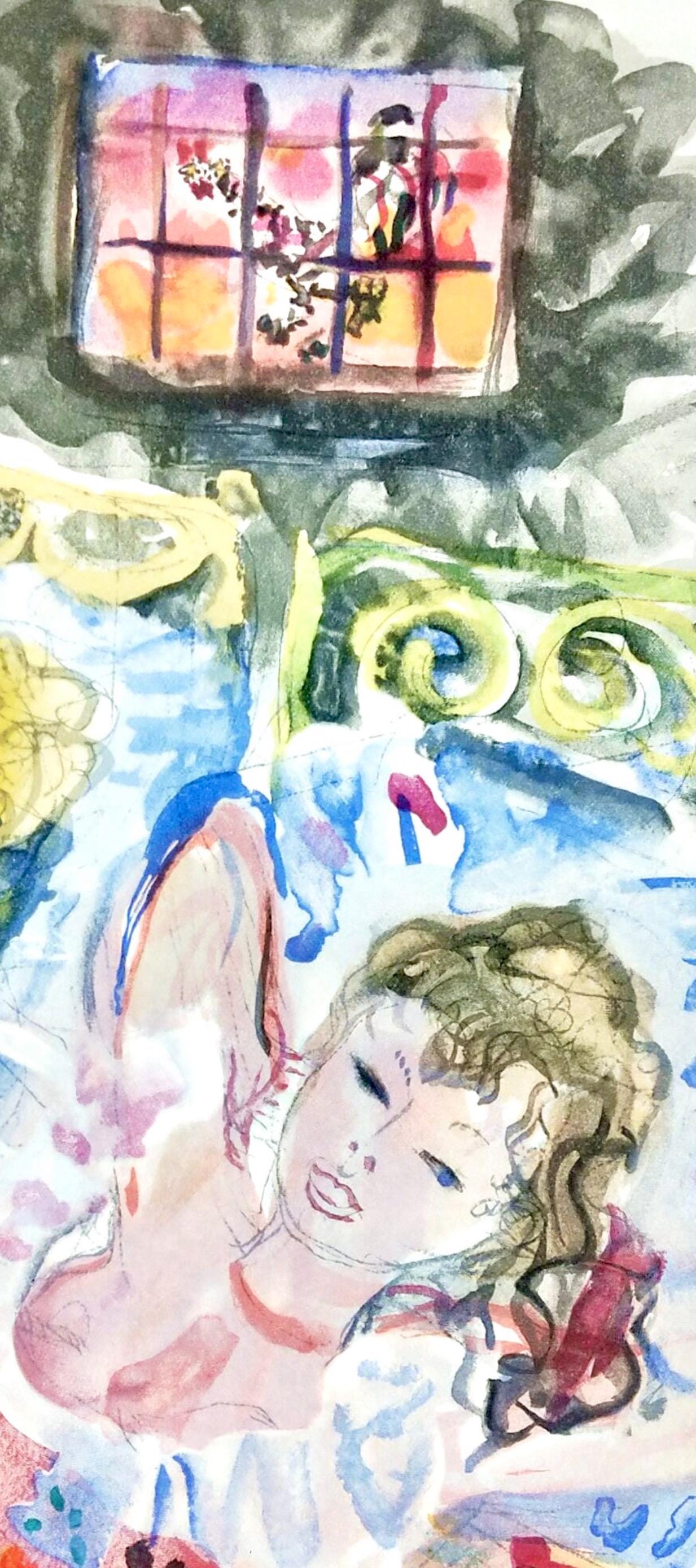 Constantin Terechkovitch, Deux Femmes Se Reposant, Vingt Fables De La Fontaine, Woodcut