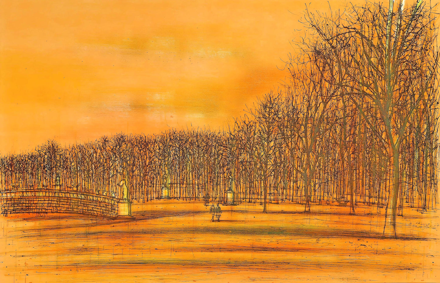 Jean Carzou, Les Tuileries, Regards Sur Paris, Lithograph