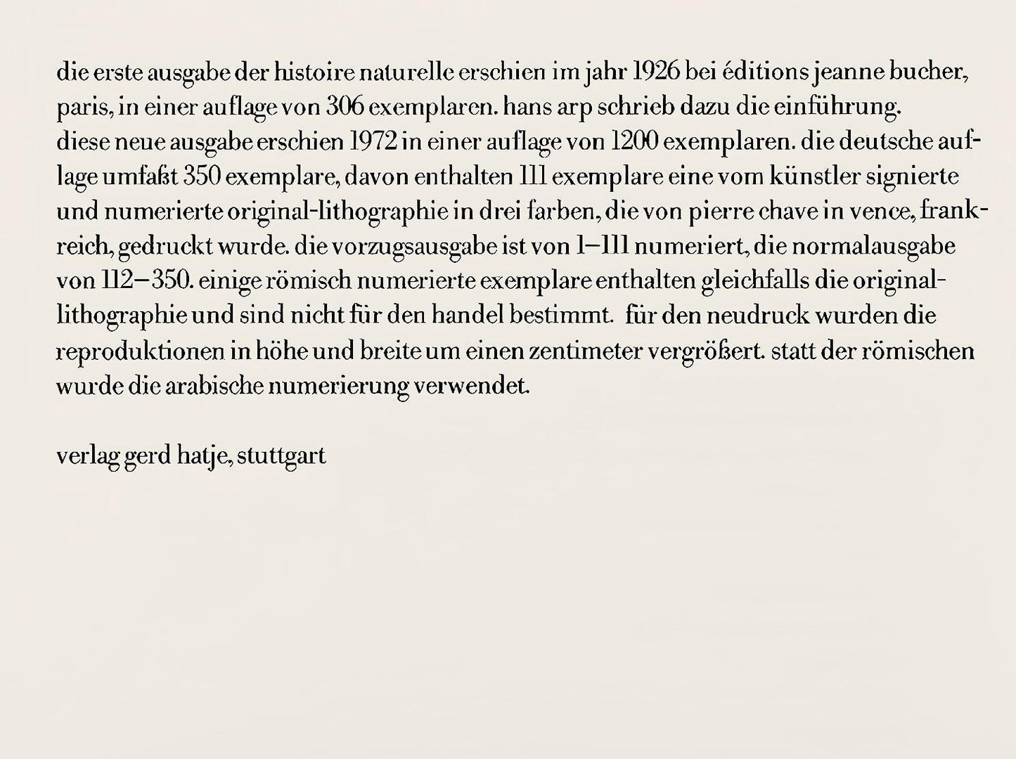 Max Ernst, Composition (Spies/Leppien 222), Histoire Naturelle, Lithograph