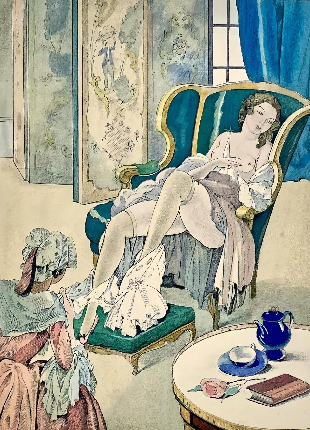 Umberto Brunelleschi, Composition, La Leon D'Amour Dans Un Parc, Lithograph