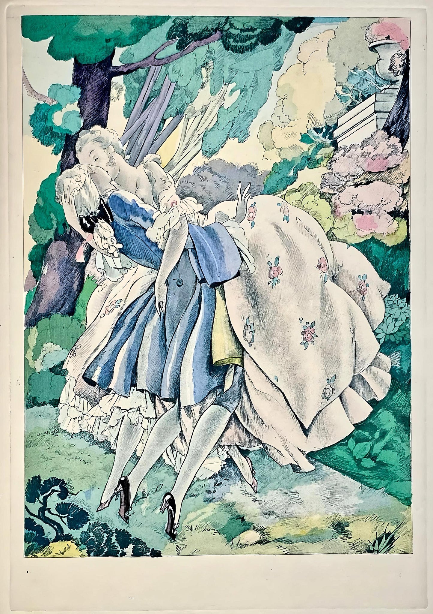 Umberto Brunelleschi, Composition, La Leon D'Amour Dans Un Parc, Lithograph