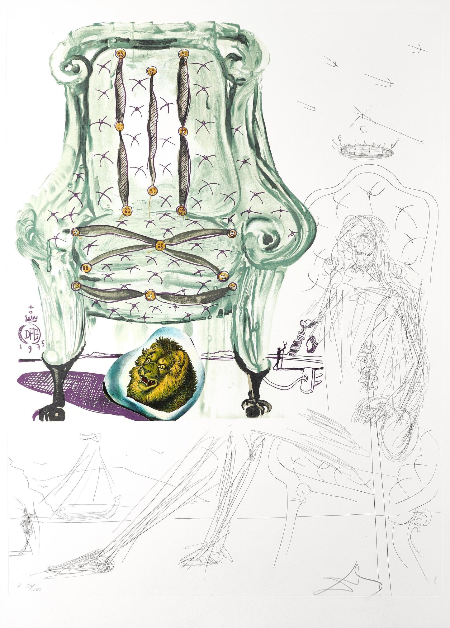 Salvador Dal, Fauteuil Respirer Pneumatique (M/L 822-831; Field 75-13), Imaginations Et Objets Du