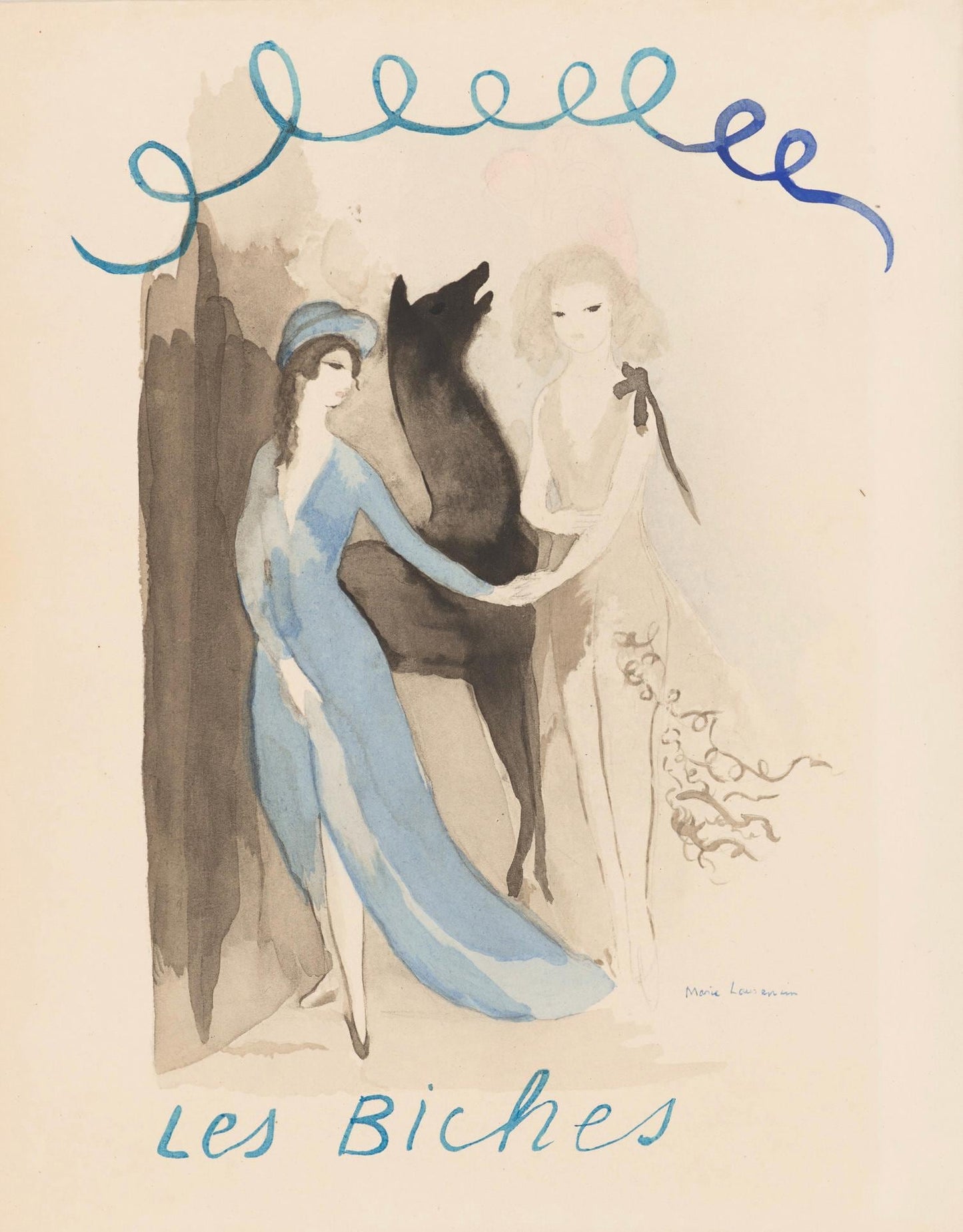Marie Laurencin, Composition, Les Biches, Lithograph