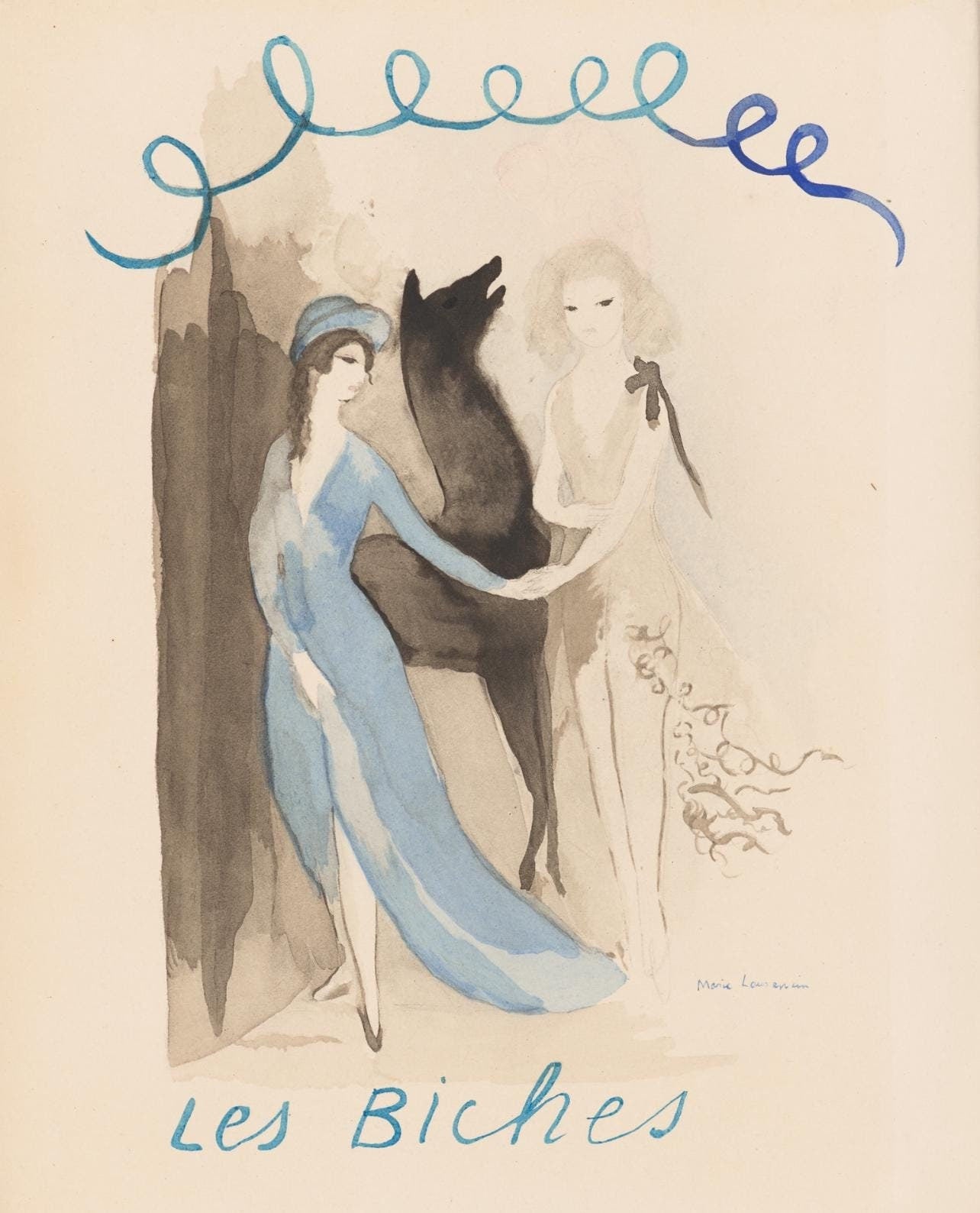 Marie Laurencin, Composition, Les Biches, Lithograph
