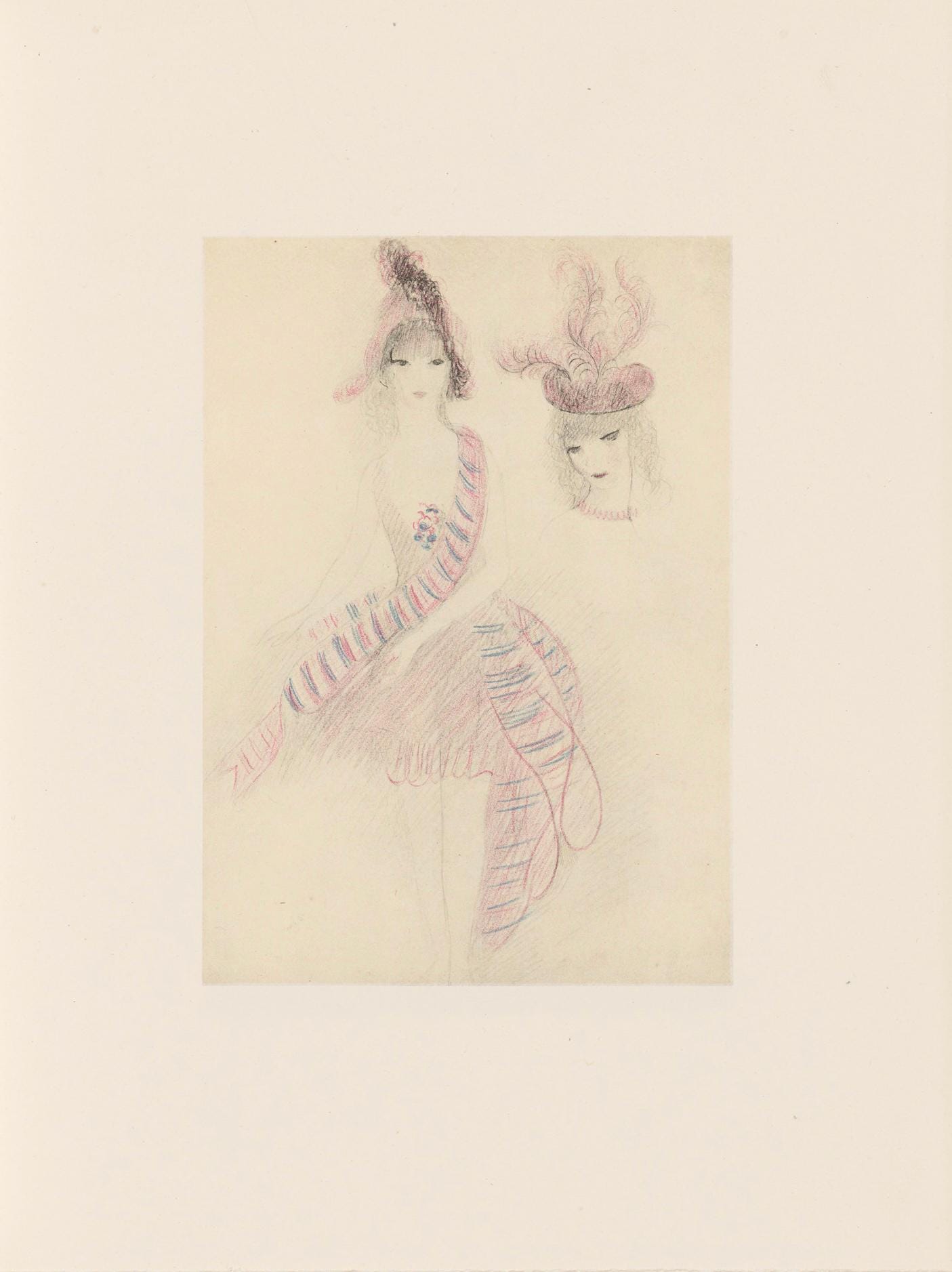 Marie Laurencin, Composition, Les Biches, Lithograph