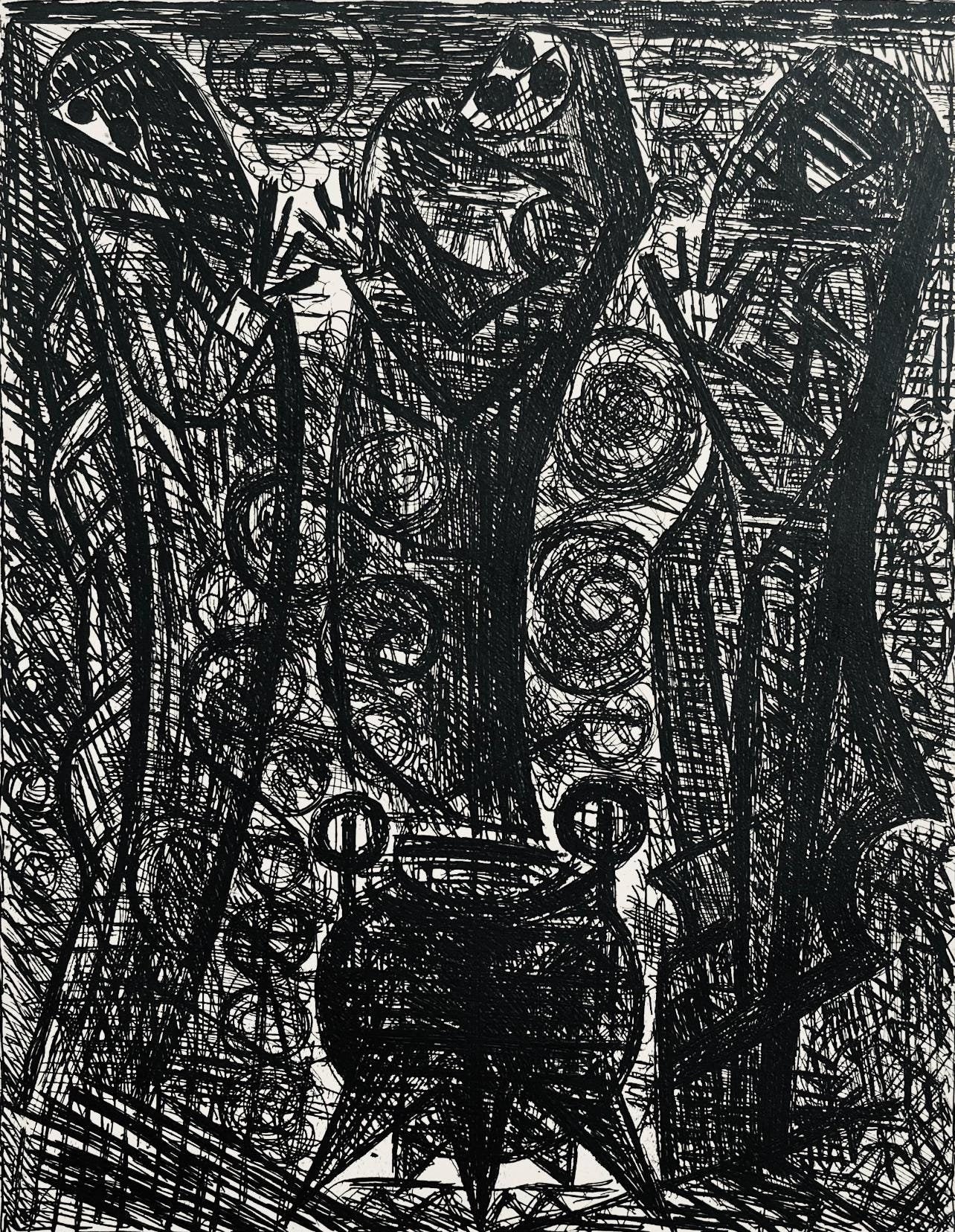 Marcel Gromaire, Les Sorcieres, Scne Iii, Shakespeare, Macbeth, Eaux-Fortes De Gromaire, Etching