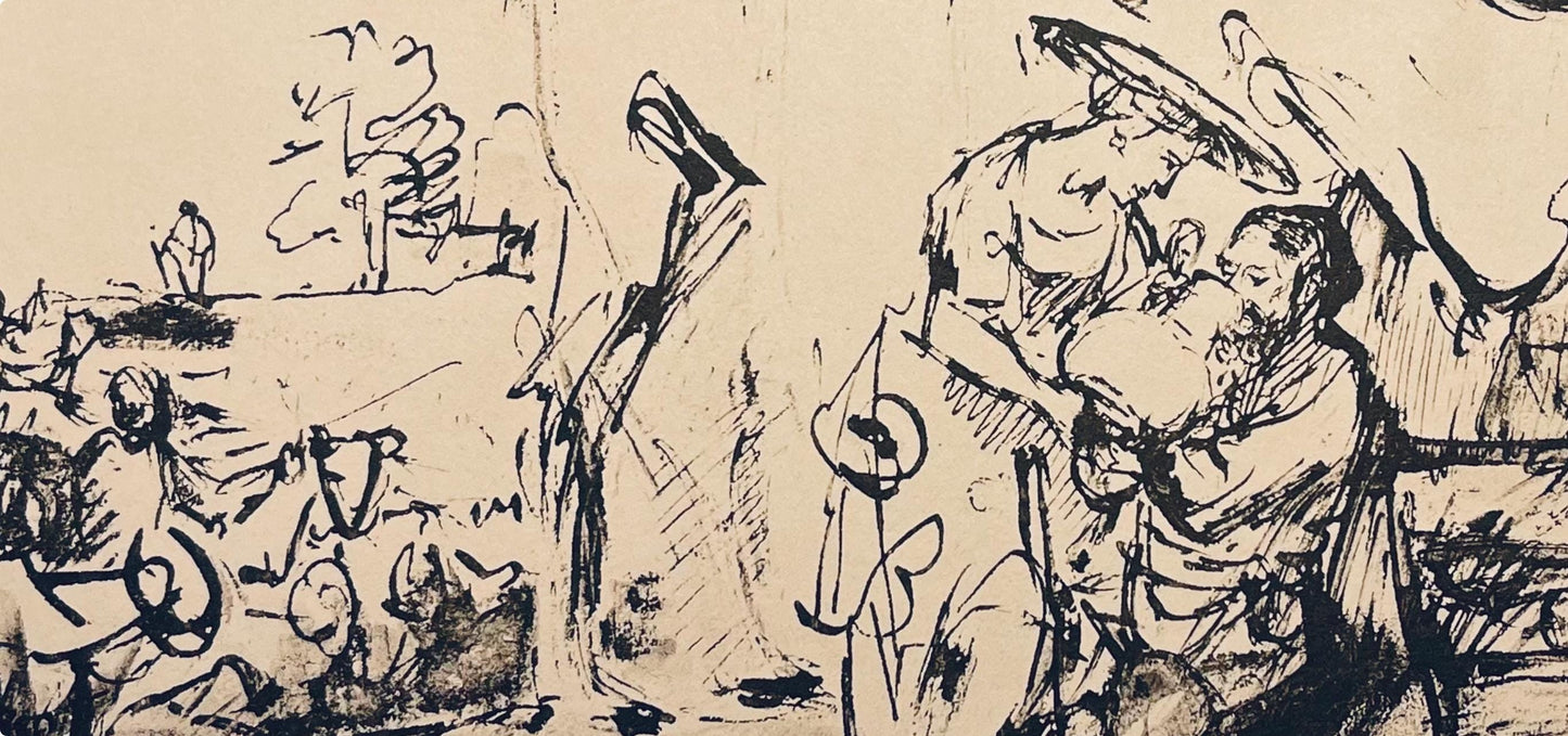 Rembrandt Van Rijn, Eliezer And Rebekah At The Well, Rembrandt, Drawings From The Bible, Collotype