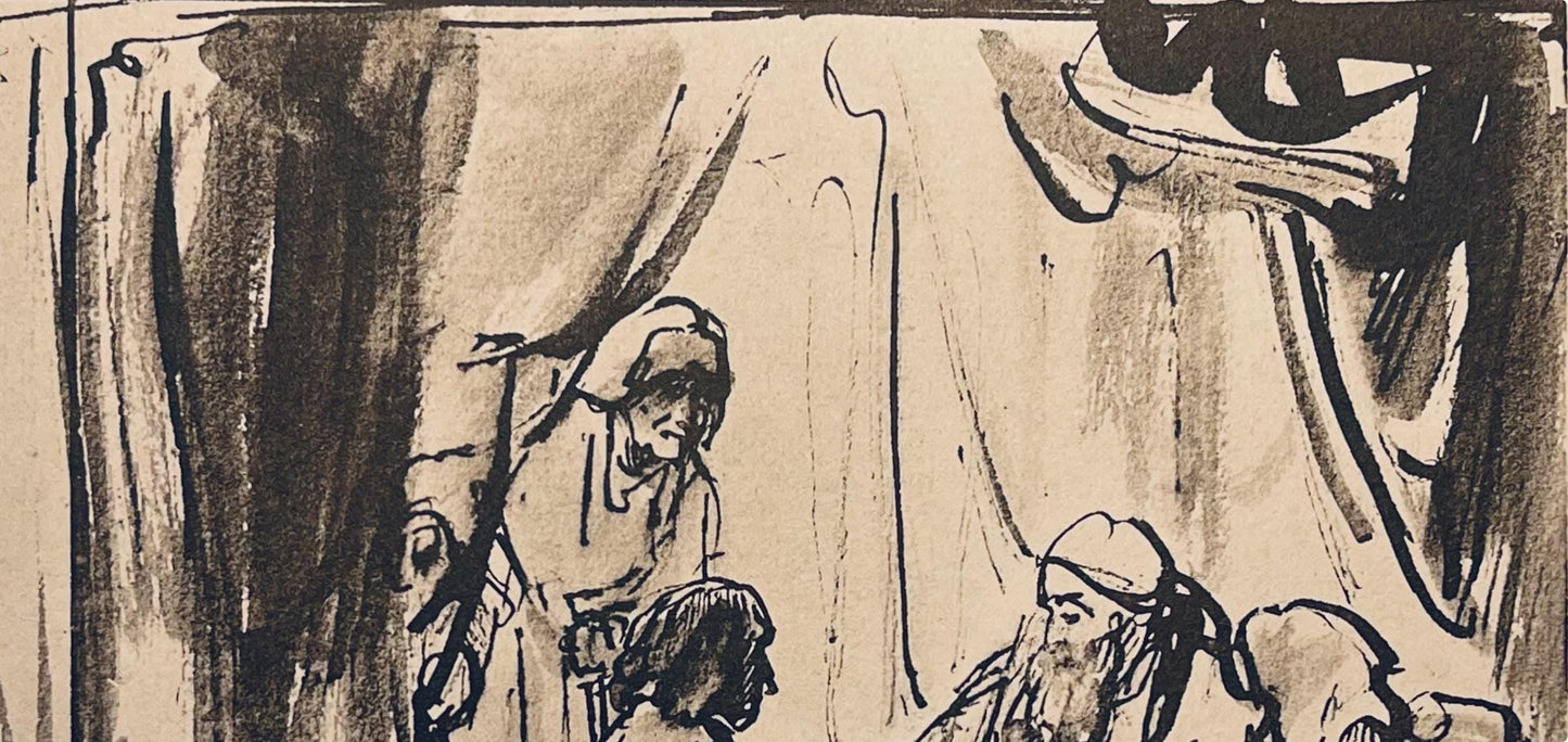 Rembrandt Van Rijn, Isaac Blessing Jacob, Rembrandt, Drawings From The Bible, Collotype