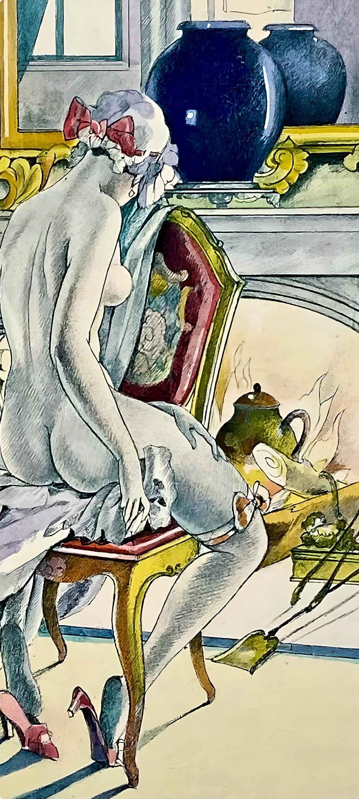 Umberto Brunelleschi, Composition, La Leon D'Amour Dans Un Parc, Lithograph