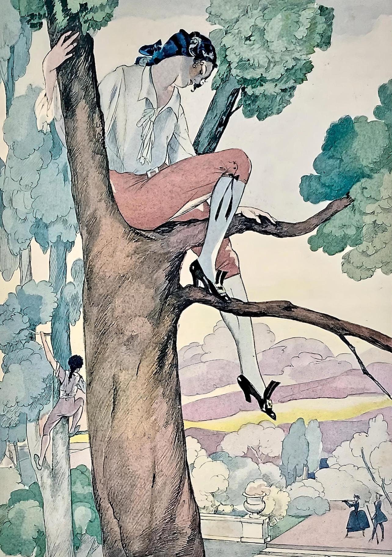 Umberto Brunelleschi, Composition, La Leon D'Amour Dans Un Parc, Lithograph