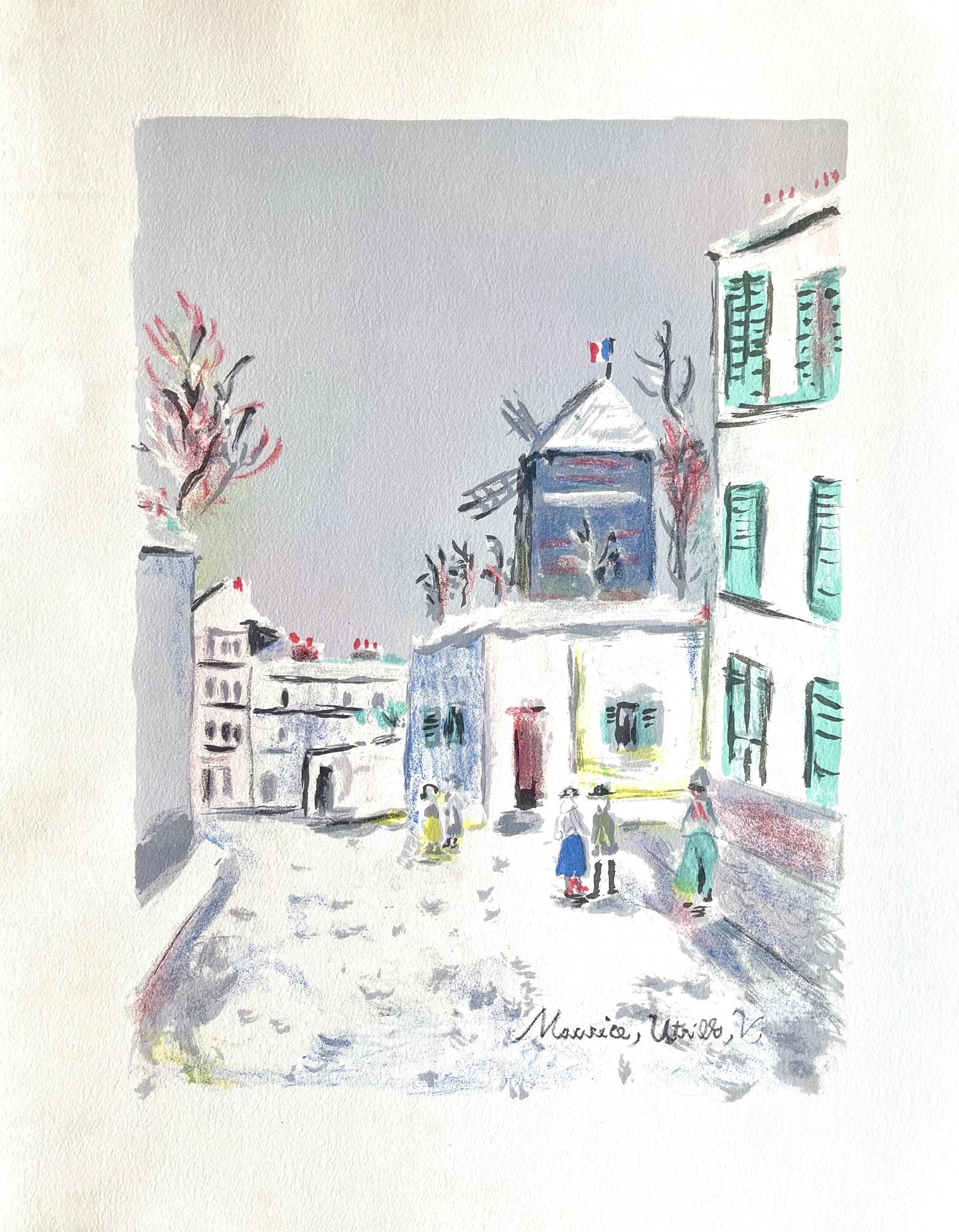 Maurice Utrillo, Montmartre (Moulin De La Galette), Paris Capitale, Lithograph