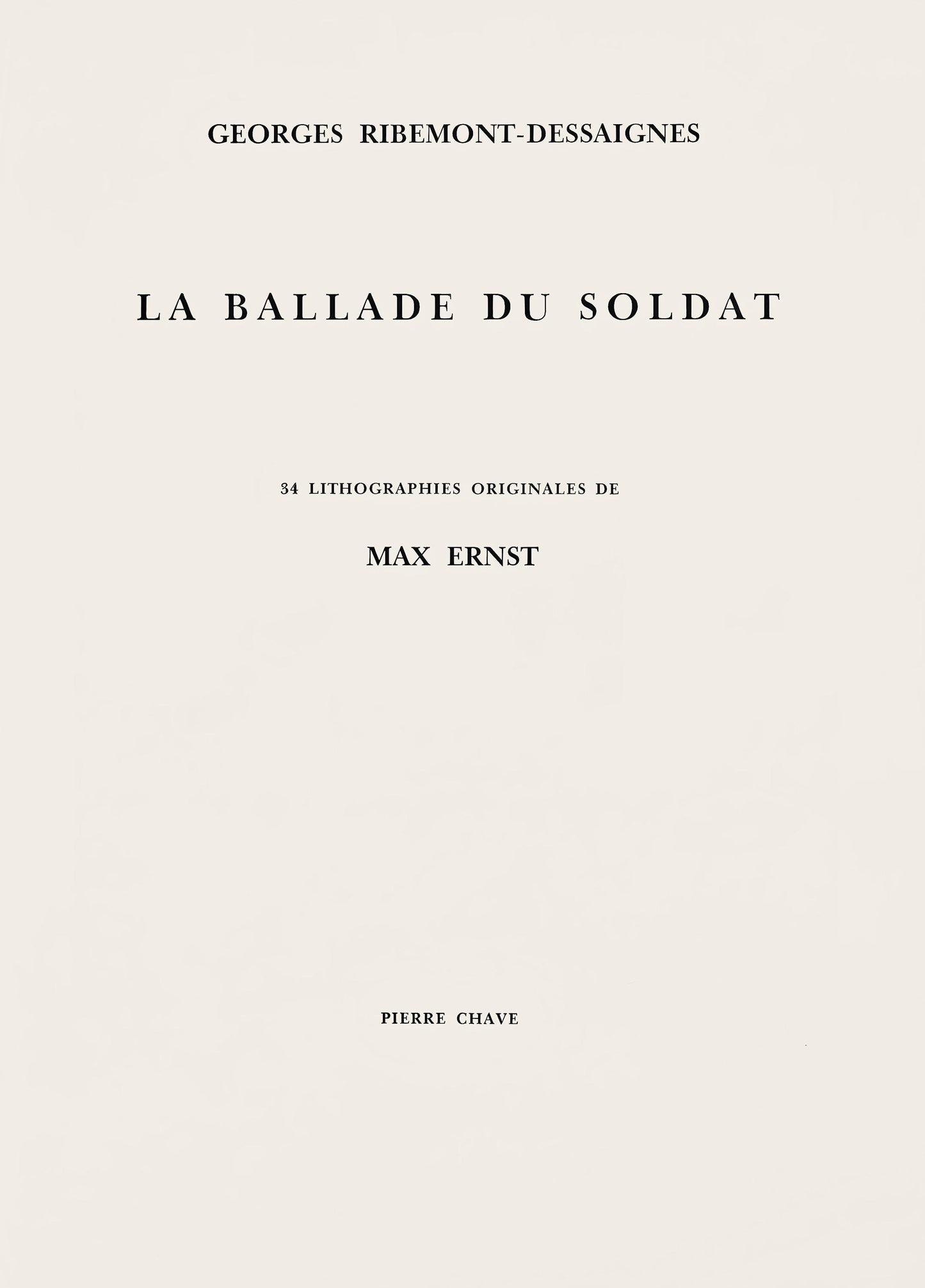 Max Ernst, Composition (Spies/Leppien 218), La Ballade Du Soldat, Lithograph