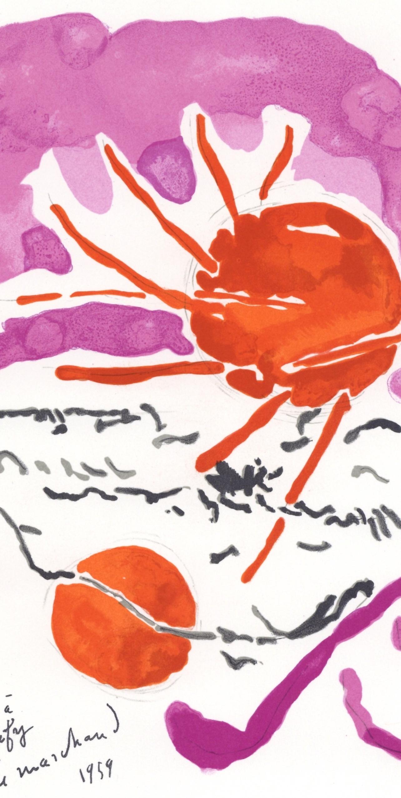 Andr Marchand, Composition, Lettre Mon Peintre Raoul Dufy, Lithograph