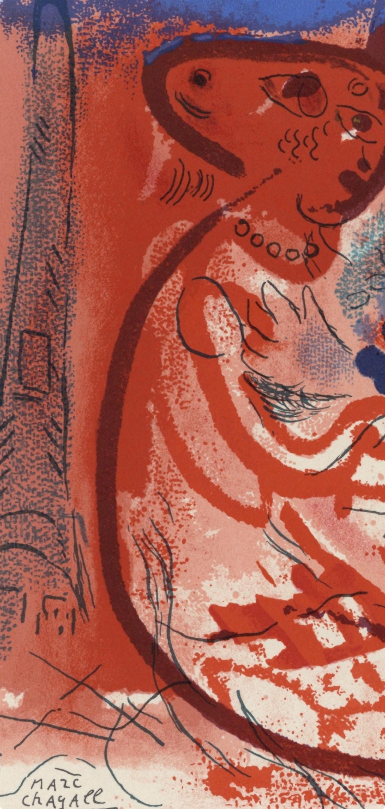Marc Chagall, Composition, Lettre Mon Peintre Raoul Dufy, Lithograph