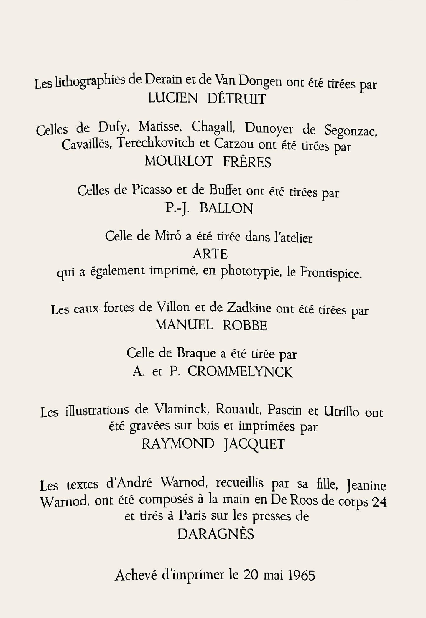 Andr Warnod, Composition, Les Peintres Mes Amis, Lithograph
