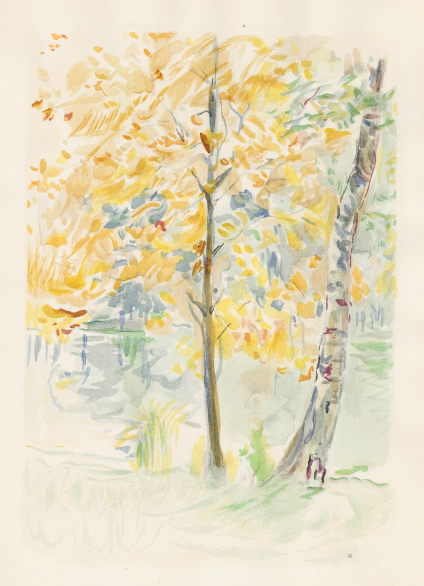Berthe Morisot, Arbres Roux, Berthe Morisot Seize Aquarelles, Lithograph