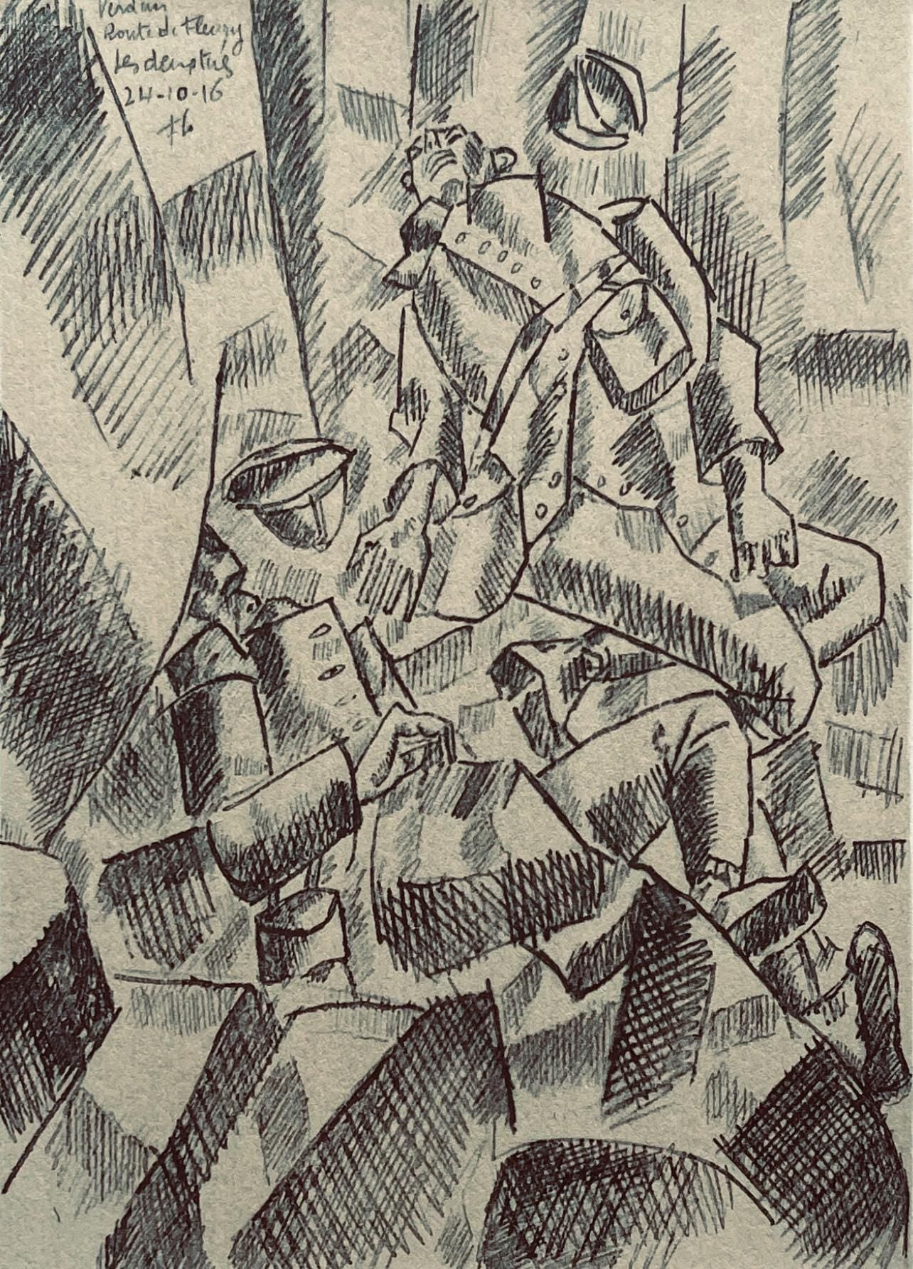 Fernand Lger, Sur La Route De Fleury: Les Deux Tus, Fernand Lger, Dessins De Guerre, Lithograph
