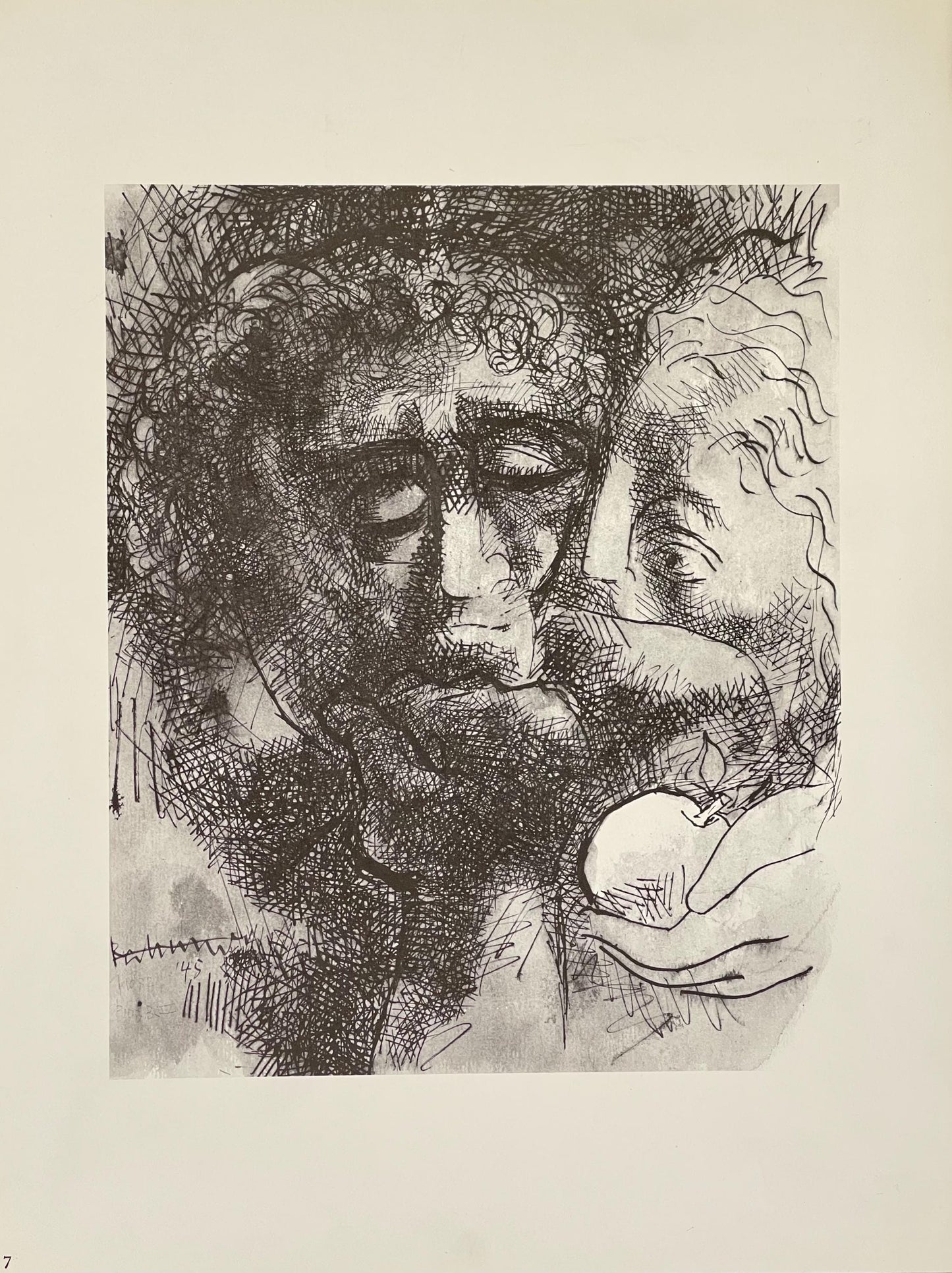 Abraham Rattner, Adam And Eve, Lithograph