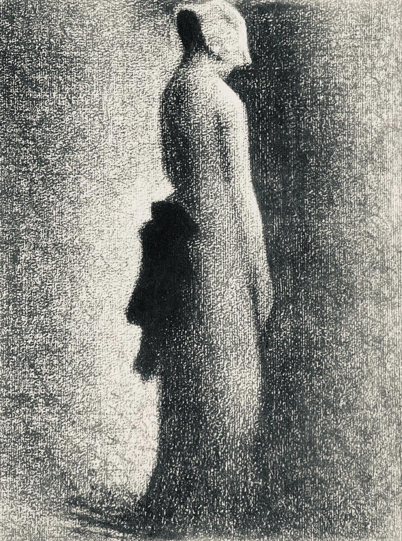Georges Seurat, Le Nud Noir, Seurat, Lithograph