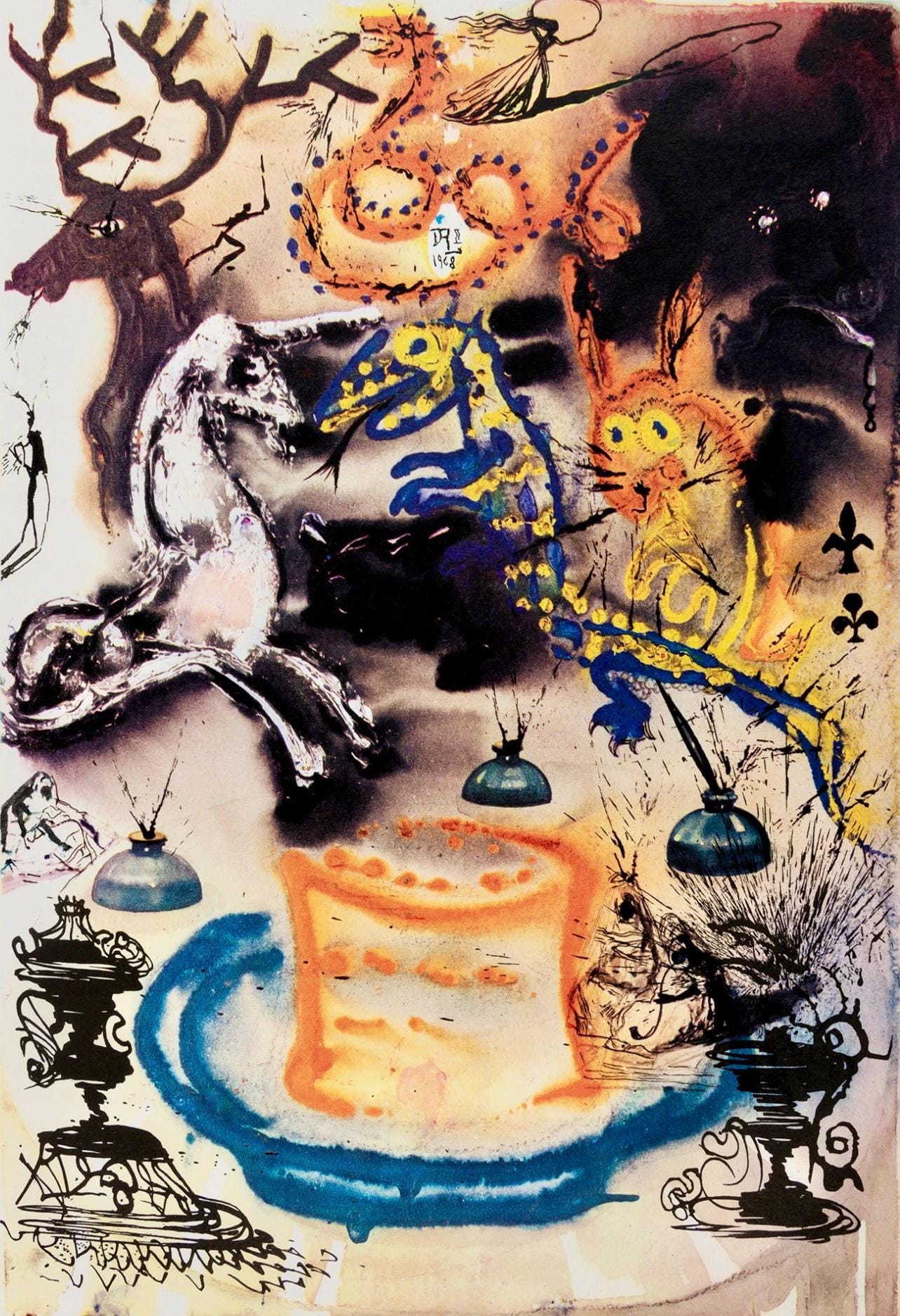 Salvador Dal, Composition (Field 69-5, A-M), Alice'S Adventures In Wonderland, Hliogravure