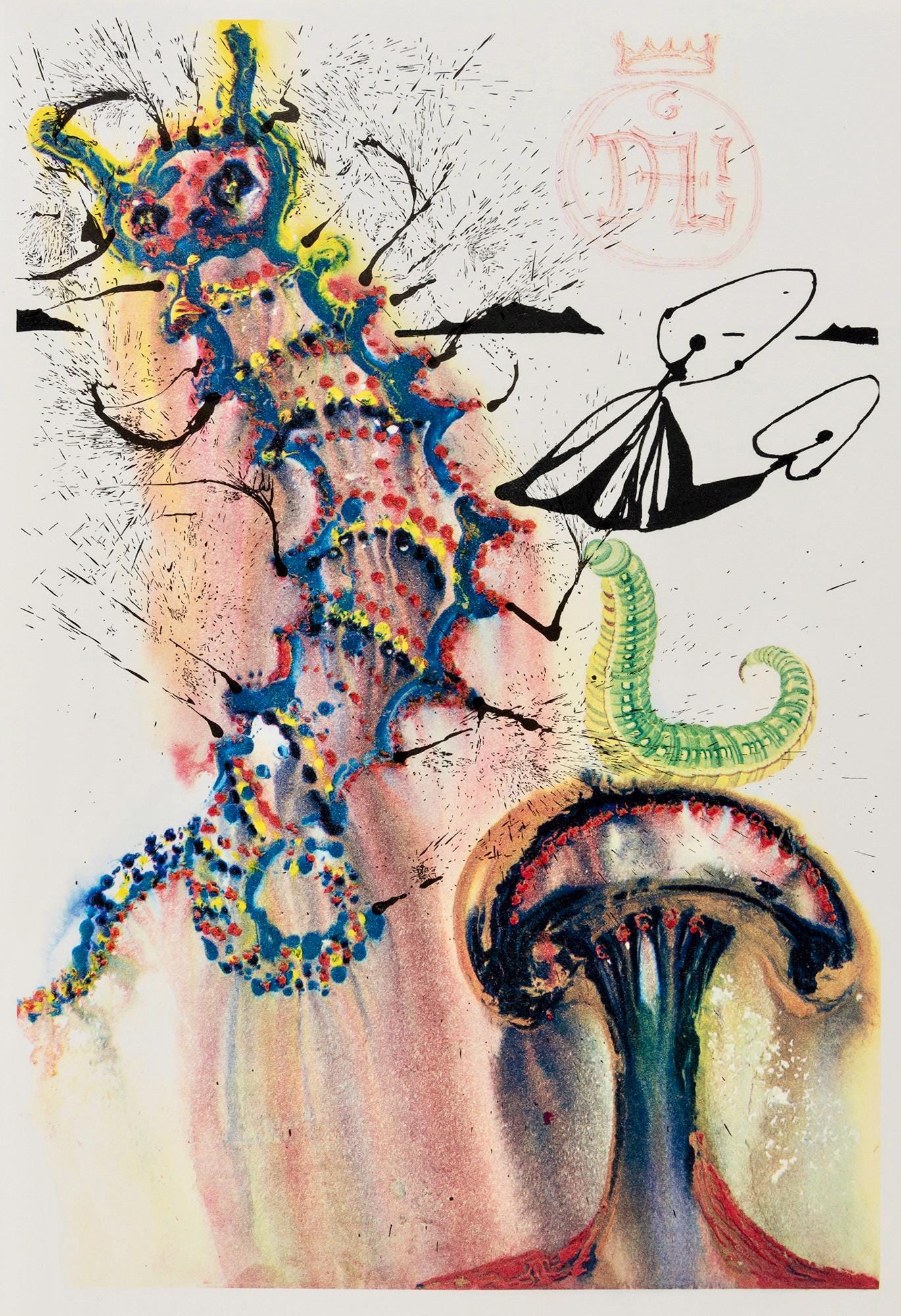 Salvador Dal, Composition (Field 69-5, A-M), Alice'S Adventures In Wonderland, Hliogravure