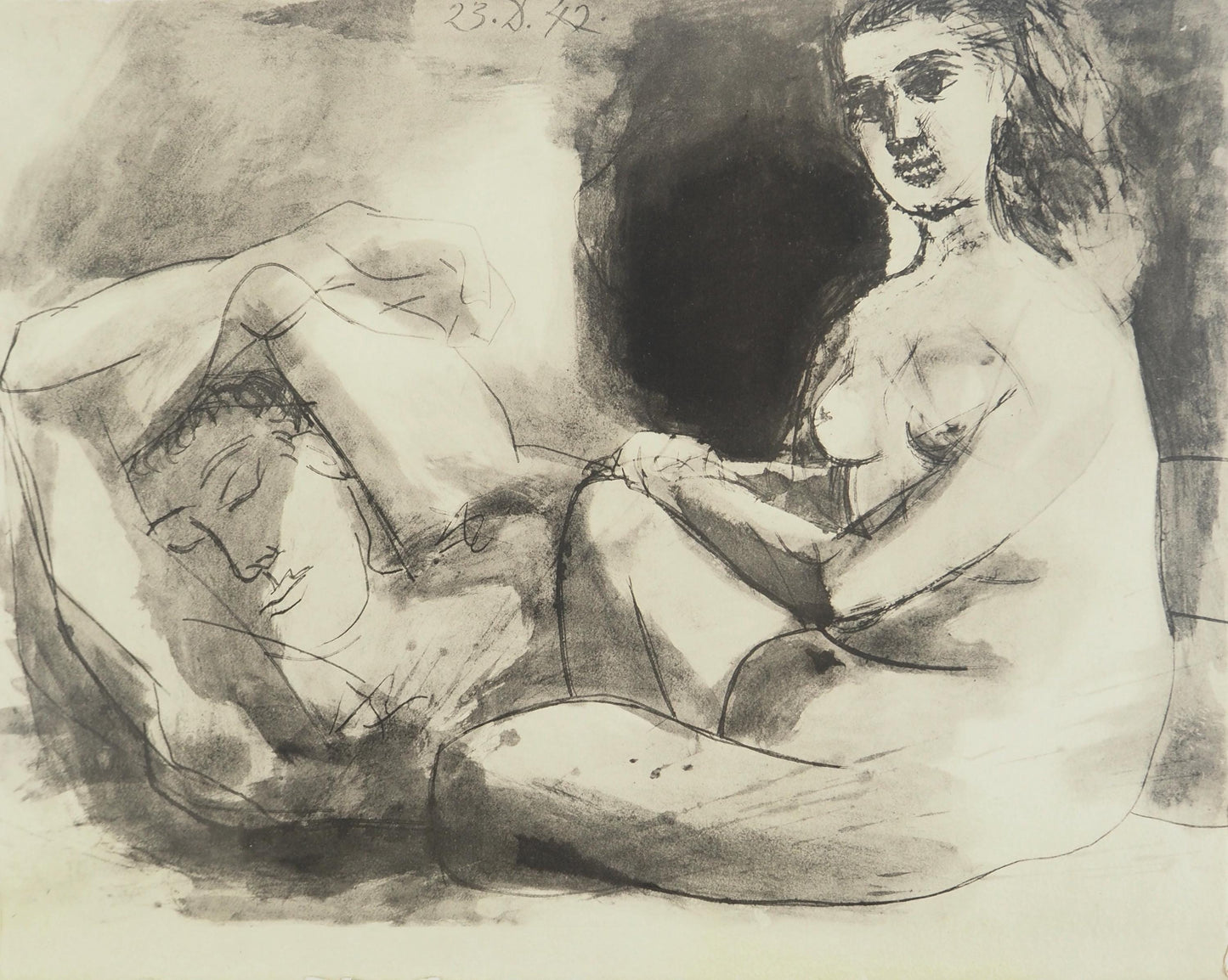 Pablo Picasso, Composition (Orozco 238), Picasso, La Flte Double, Lithograph