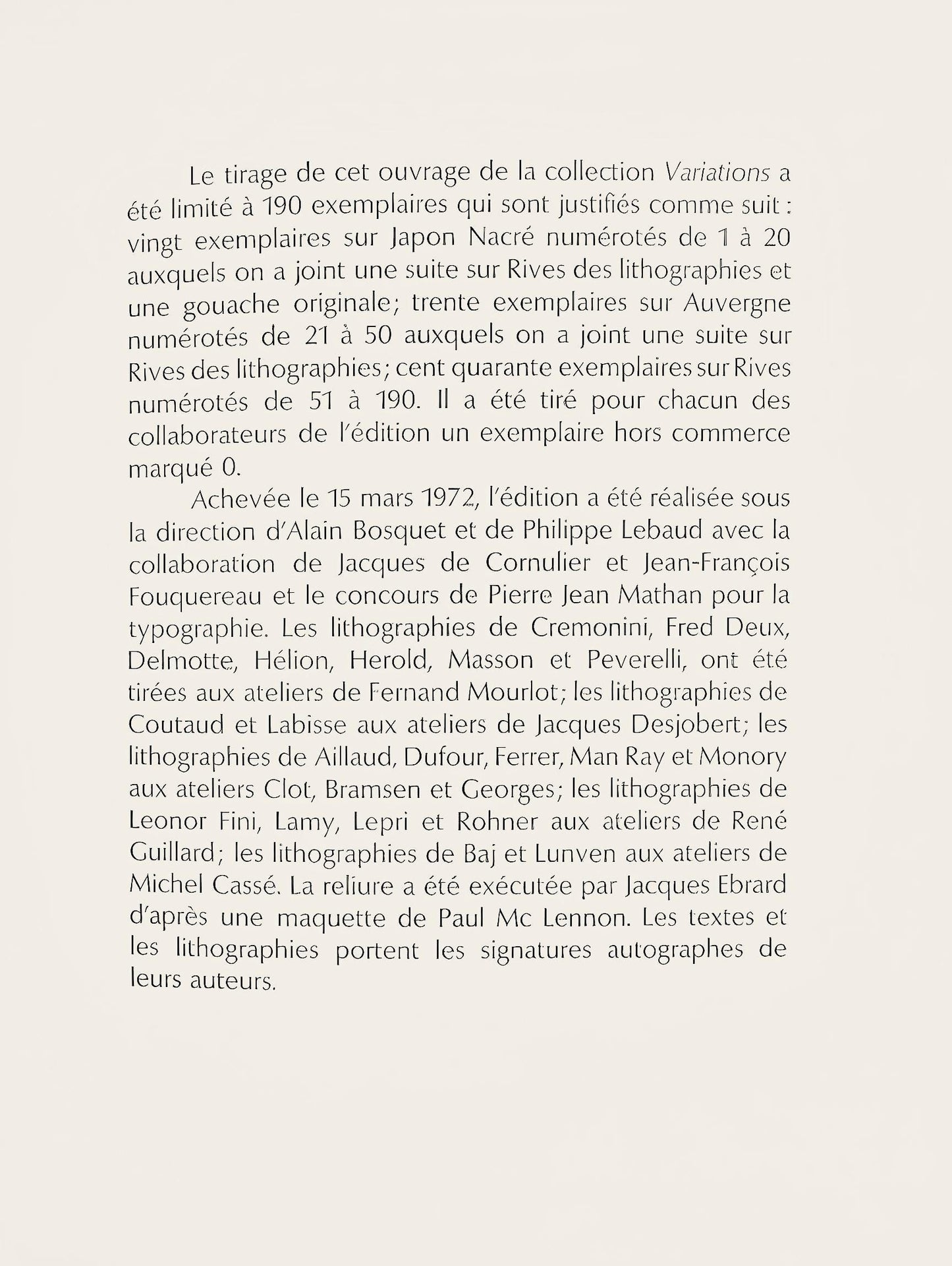 Flix Labisse, Composition, Variations Sur L'Imaginaire, Lithograph