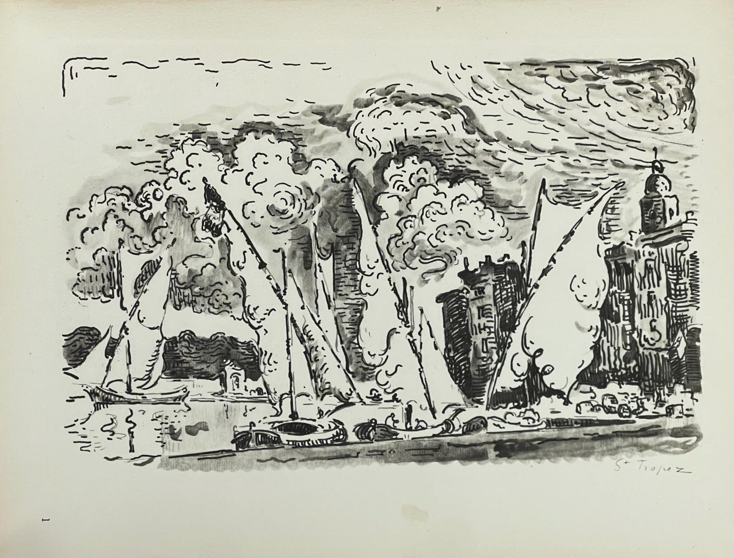 Paul Signac, St-Tropez, Signac Dessins, Lithograph