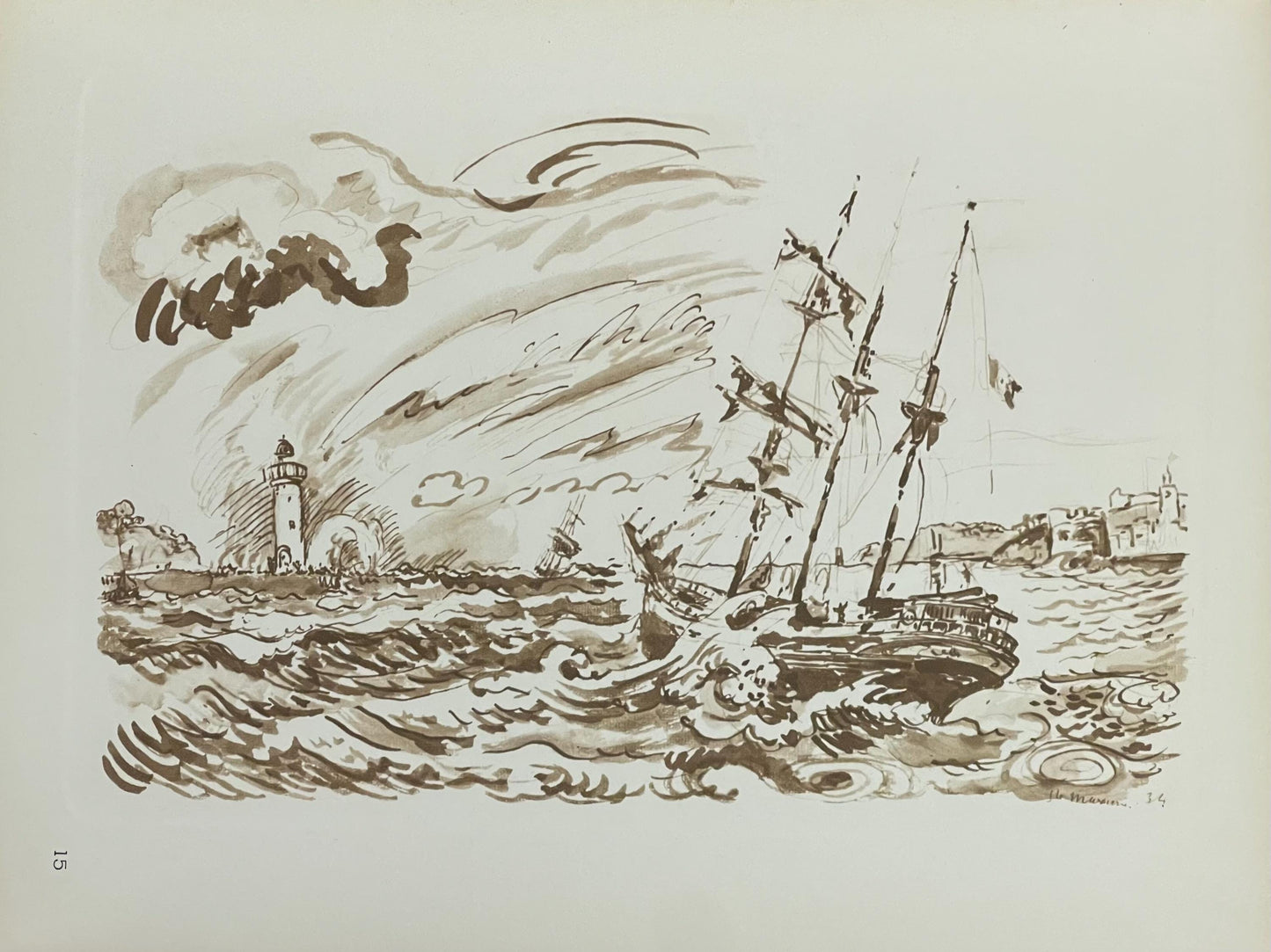 Paul Signac, Le Trois-Mts Au Plein, Signac Dessins, Lithograph