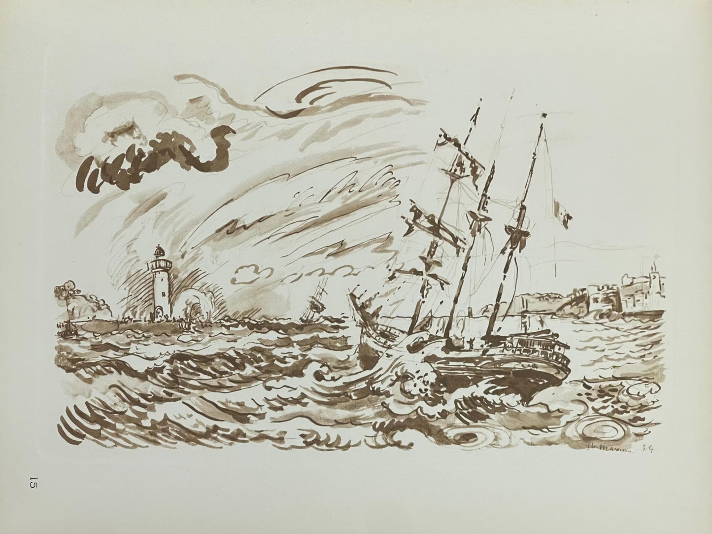 Paul Signac, Le Trois-Mts Au Plein, Signac Dessins, Lithograph
