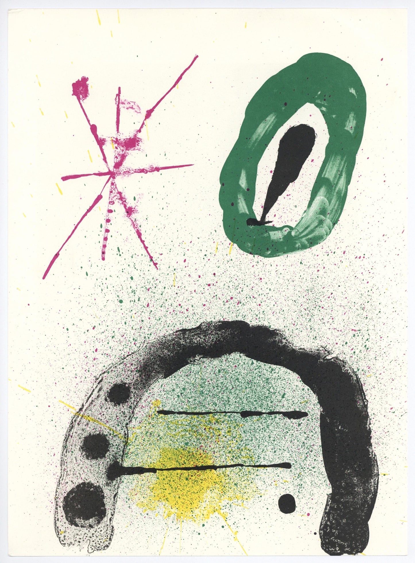 Joan Mir, Composition (Cramer 83; Mourlot 340-347), Derrire Le Miroir, Lithograph