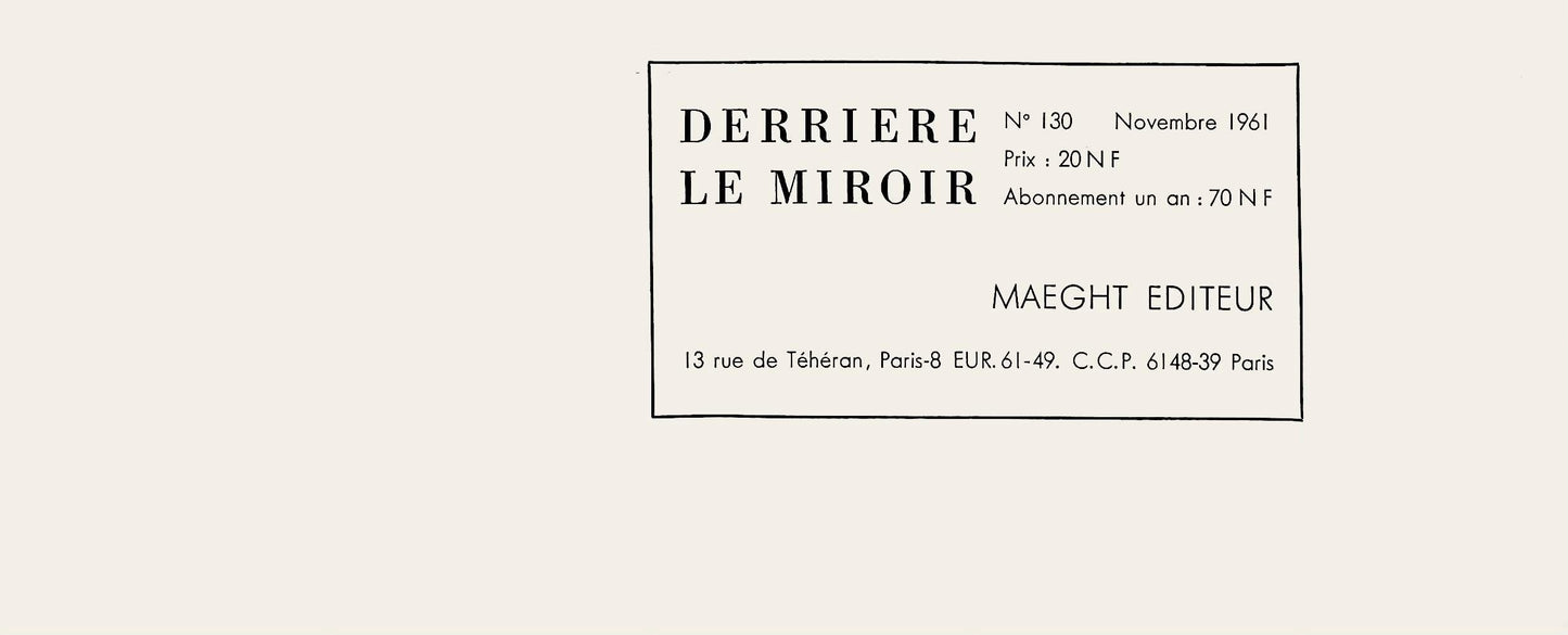 Raoul Ubac, Composition, Derrire Le Miroir, Lithograph