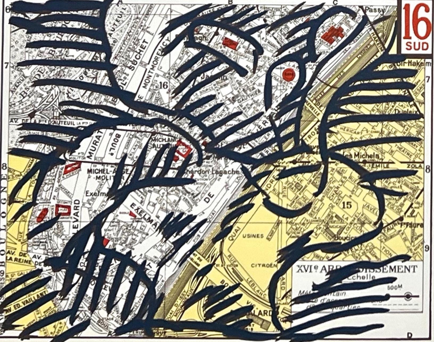 Pierre Alechinsky, Composition, Hommage Aim Et Marguerite Maeght, Derrire Le Miroir, Lithograph