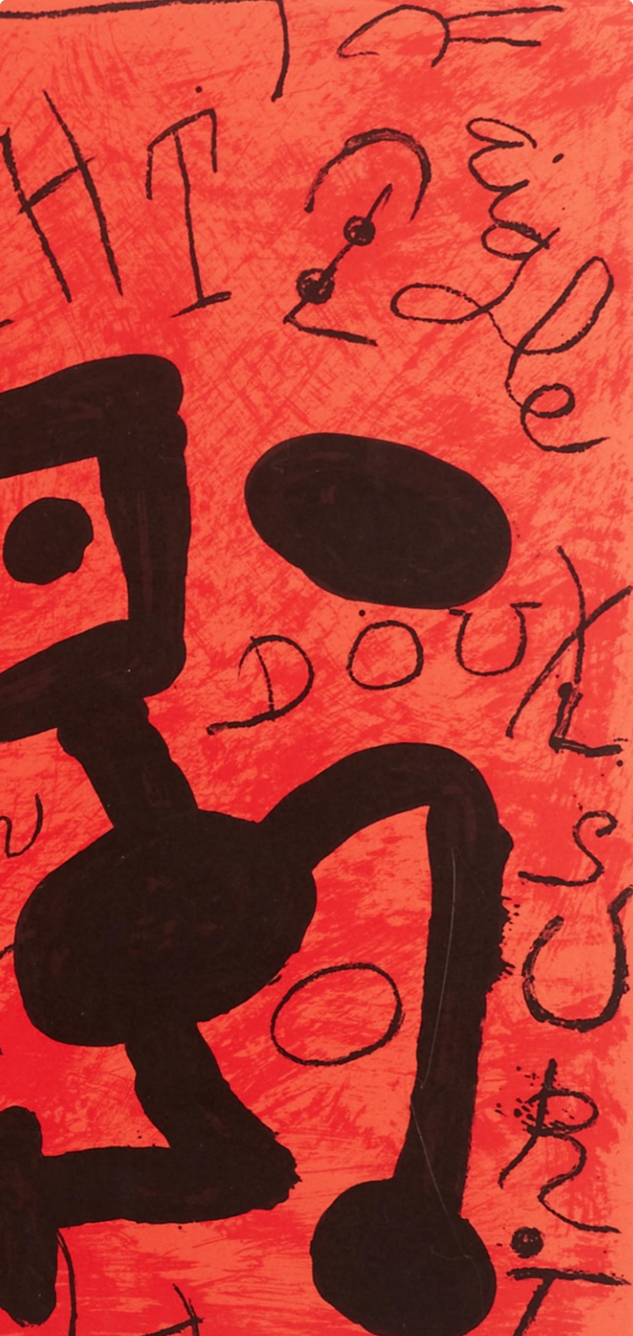 Joan Mir, Composition, Hommage Aim Et Marguerite Maeght, Derrire Le Miroir, Lithograph