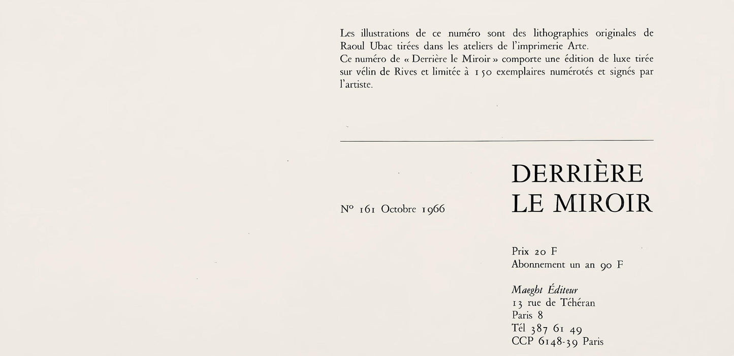 Raoul Ubac, Composition, Derrire Le Miroir, Lithograph
