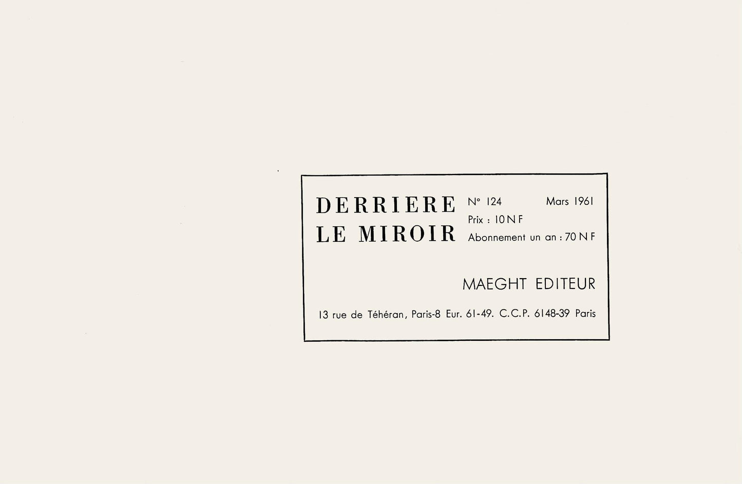 Eduardo Chillida, Composition, Derrire le miroir, Lithograph