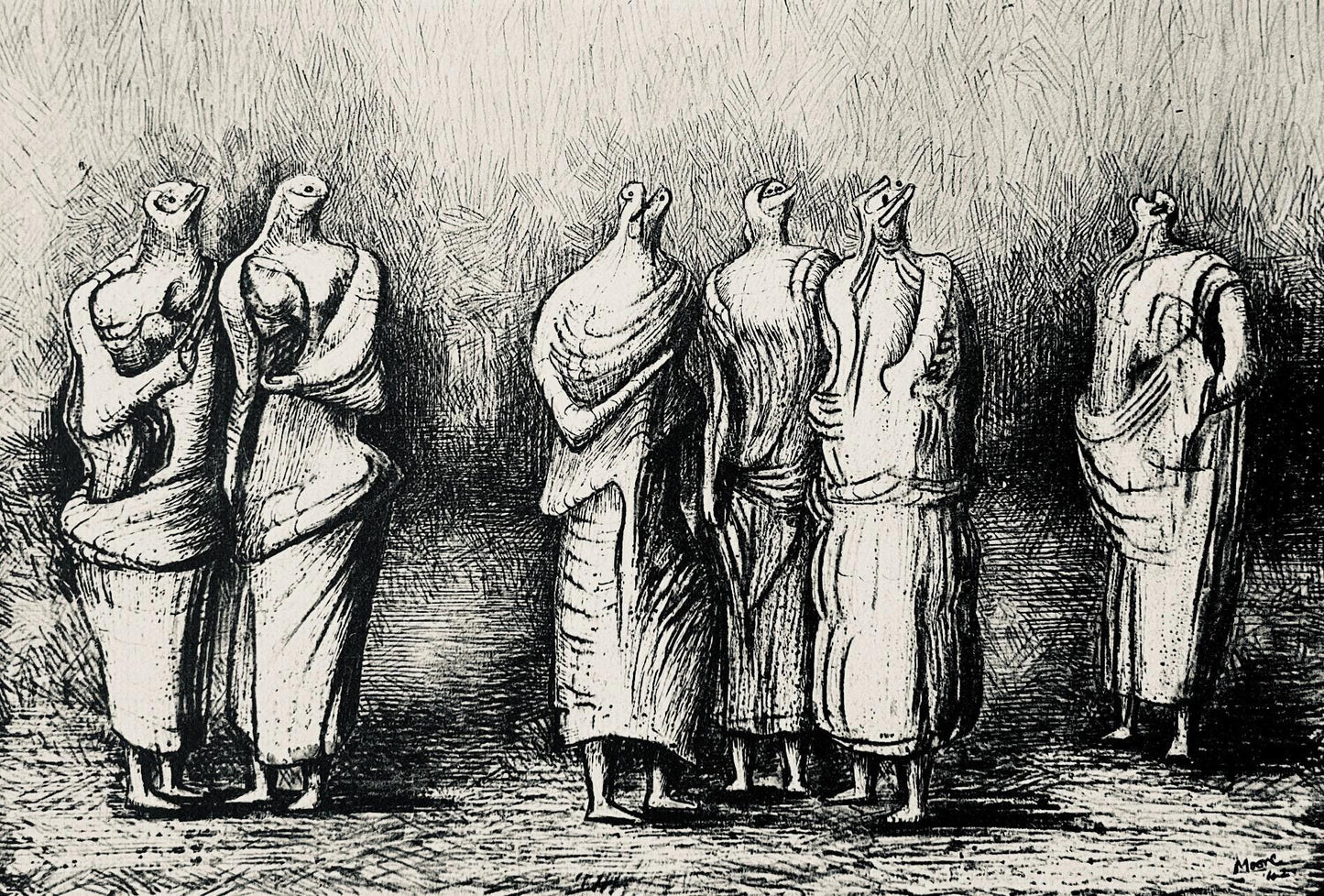 Henry Moore, Group Of Draped Standing Figures, The Drawings Of Henry Moore, Lithograph