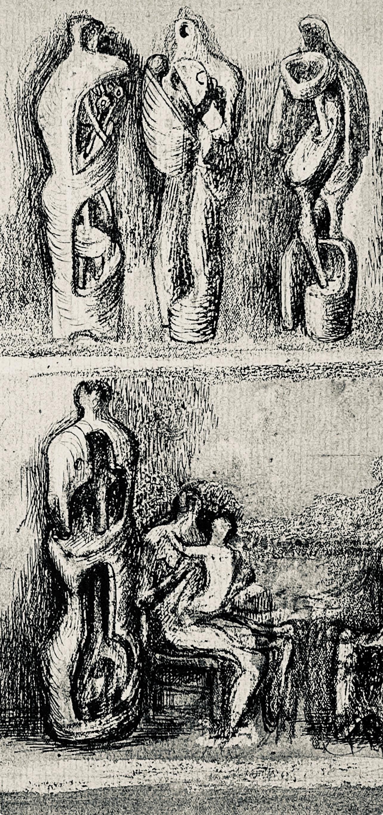 Henry Moore, Standing And Seated Figures, The Drawings Of Henry Moore, Lithograph