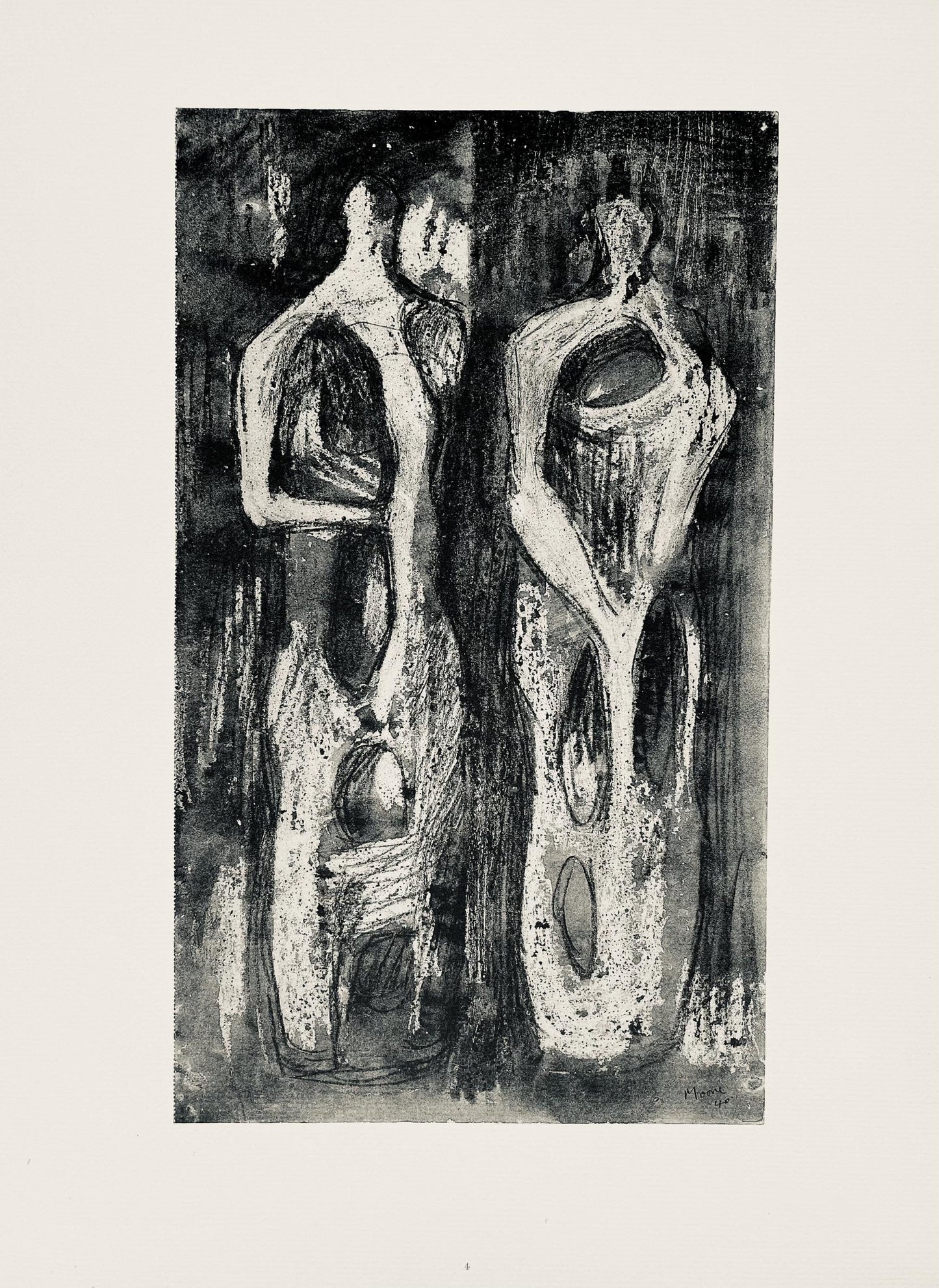 Henry Moore, Two Standing Figures, The Drawings Of Henry Moore, Lithograph