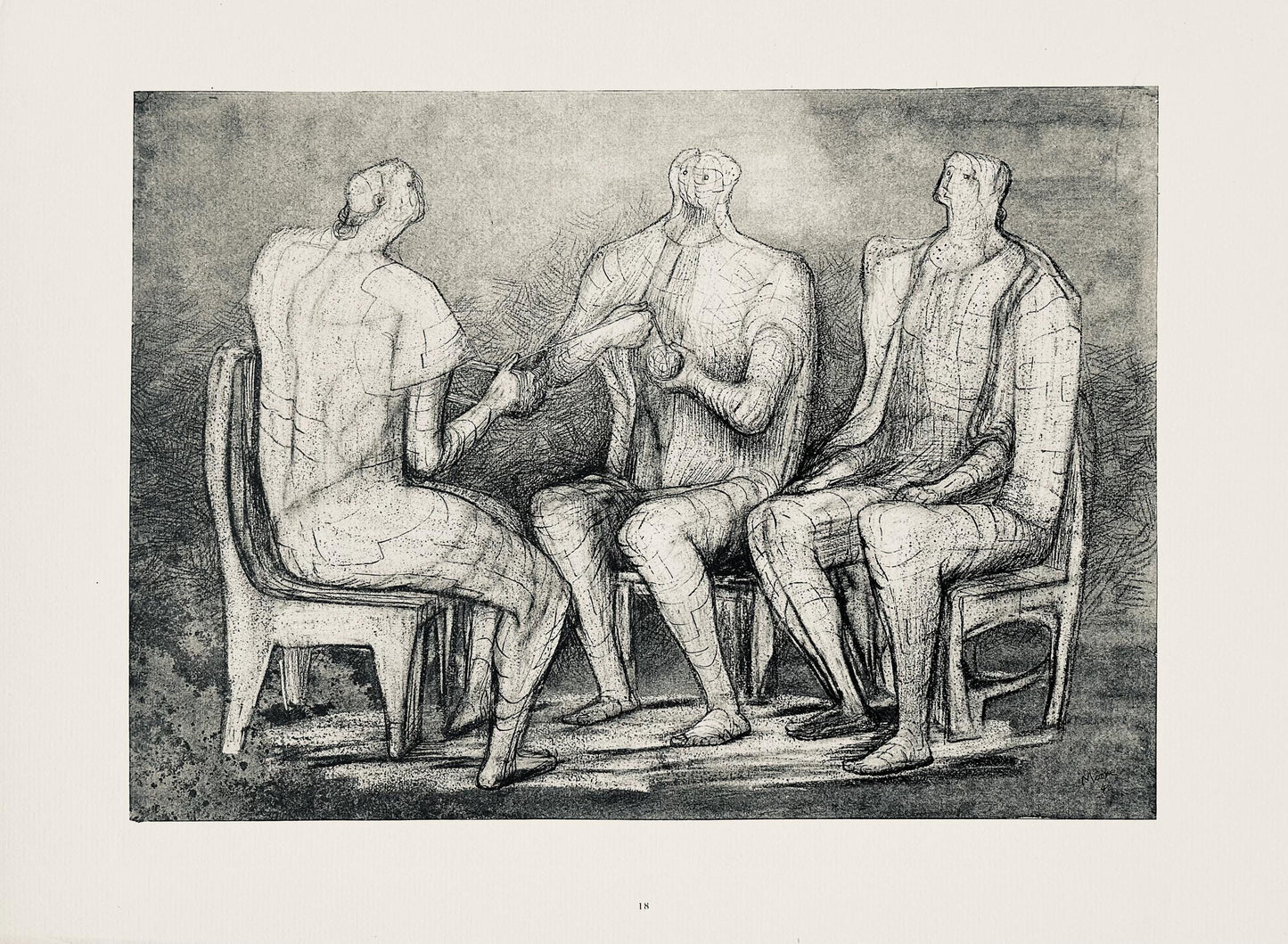 Henry Moore, Women Winding Wool, The Drawings Of Henry Moore, Lithograph