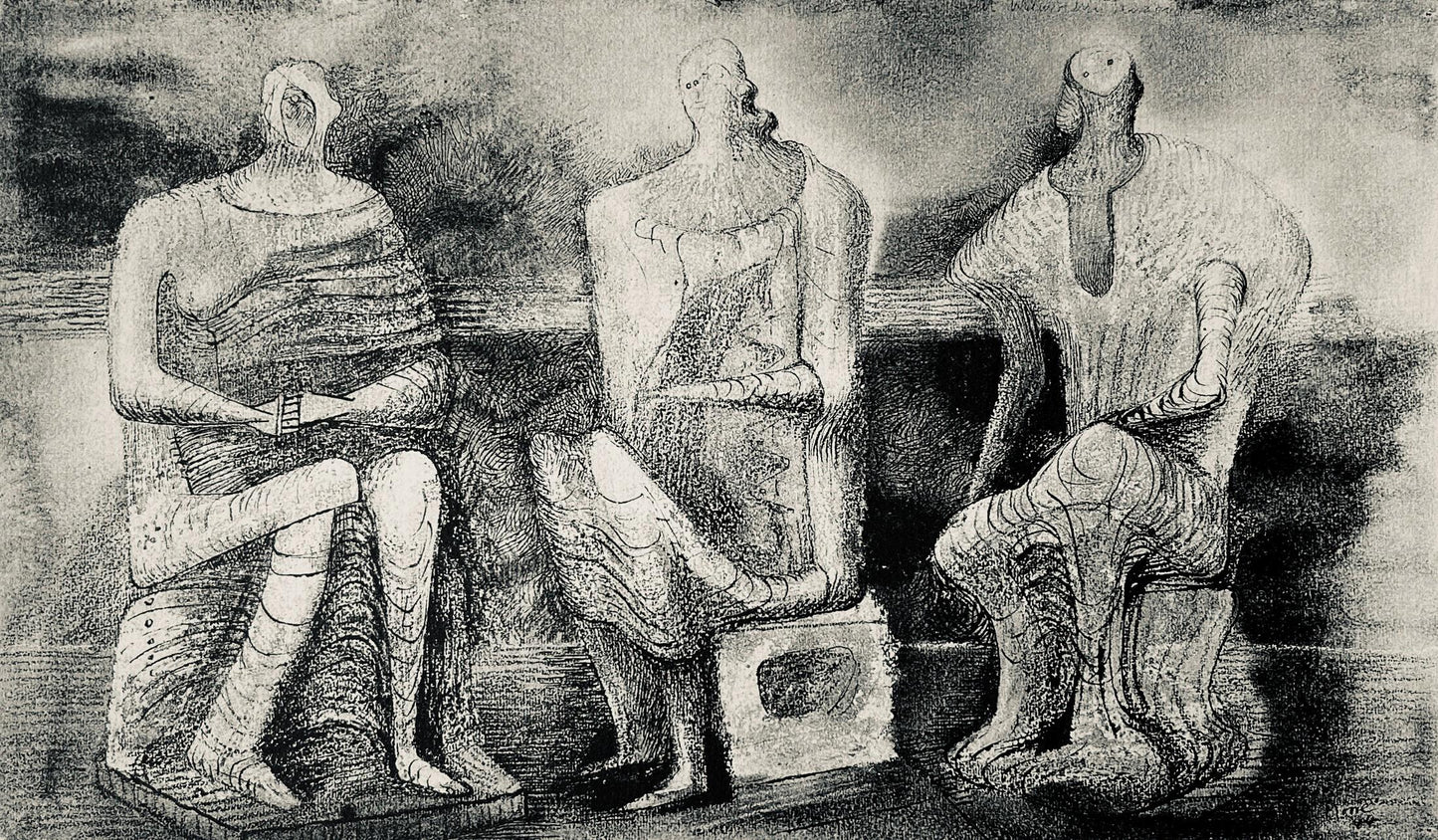 Henry Moore, Seated Figures, The Drawings Of Henry Moore, Lithograph